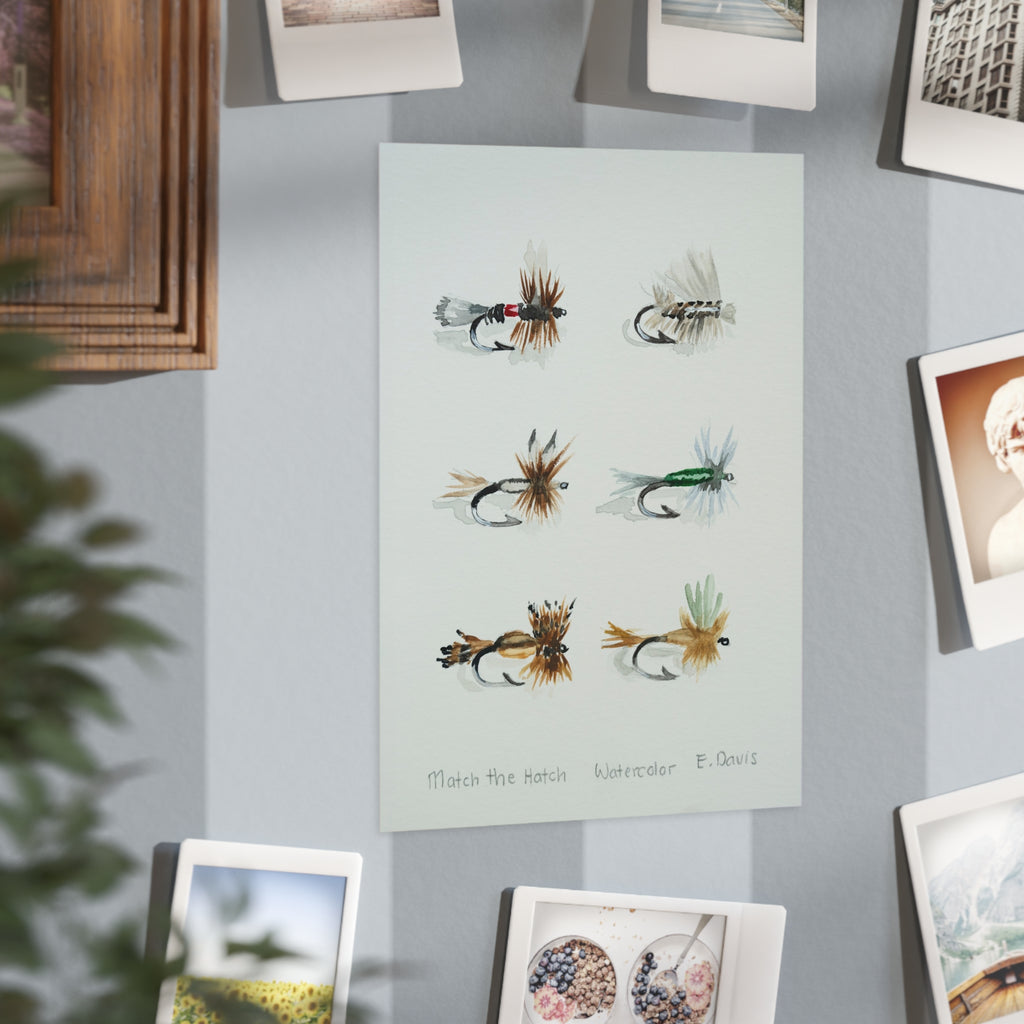 Watercolor Fly Fishing Print — 'Match the Hatch' Unframed Art Print