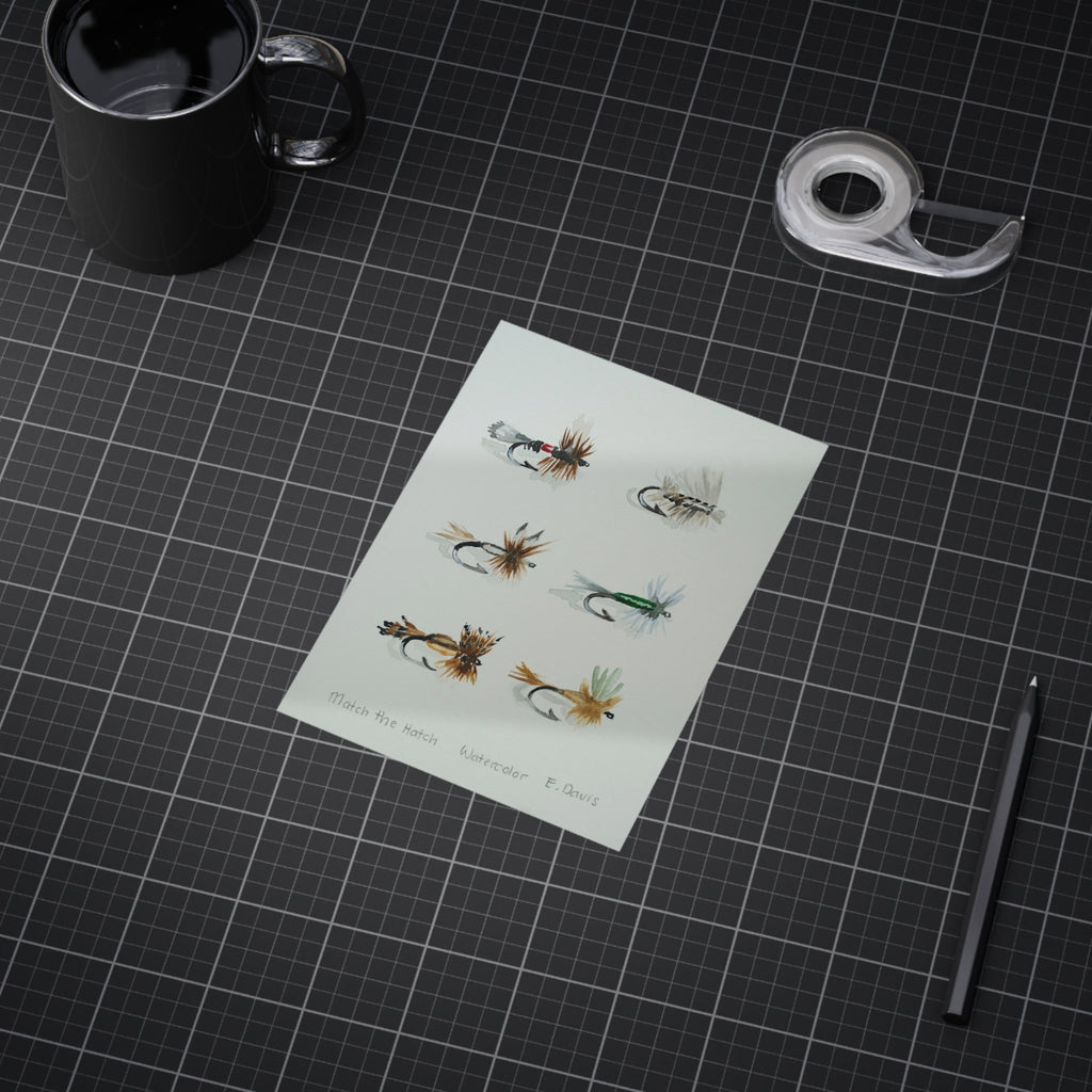 Watercolor Fly Fishing Print — 'Match the Hatch' Unframed Art Print
