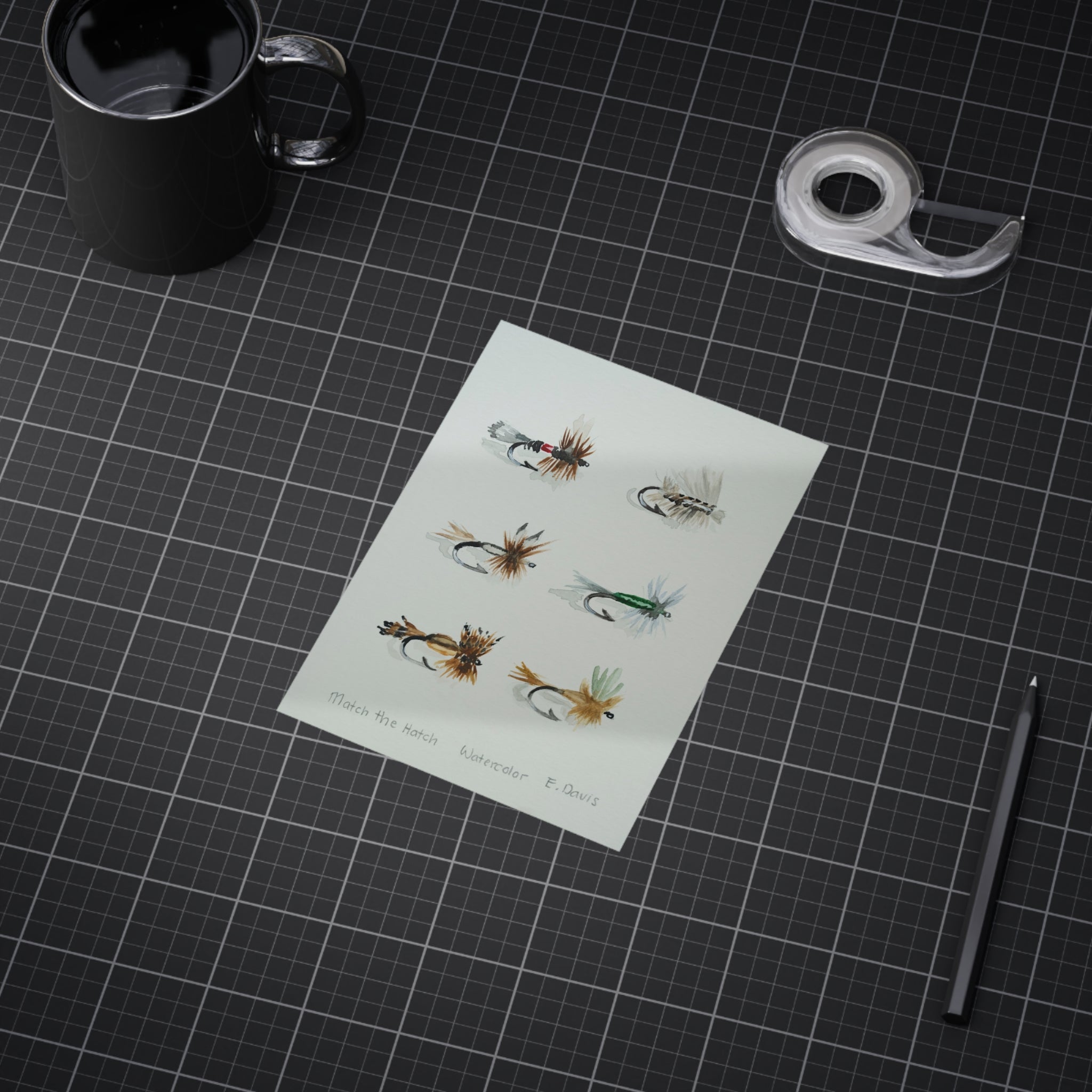 Watercolor Fly Fishing Print — 'Match the Hatch' Unframed Art Print