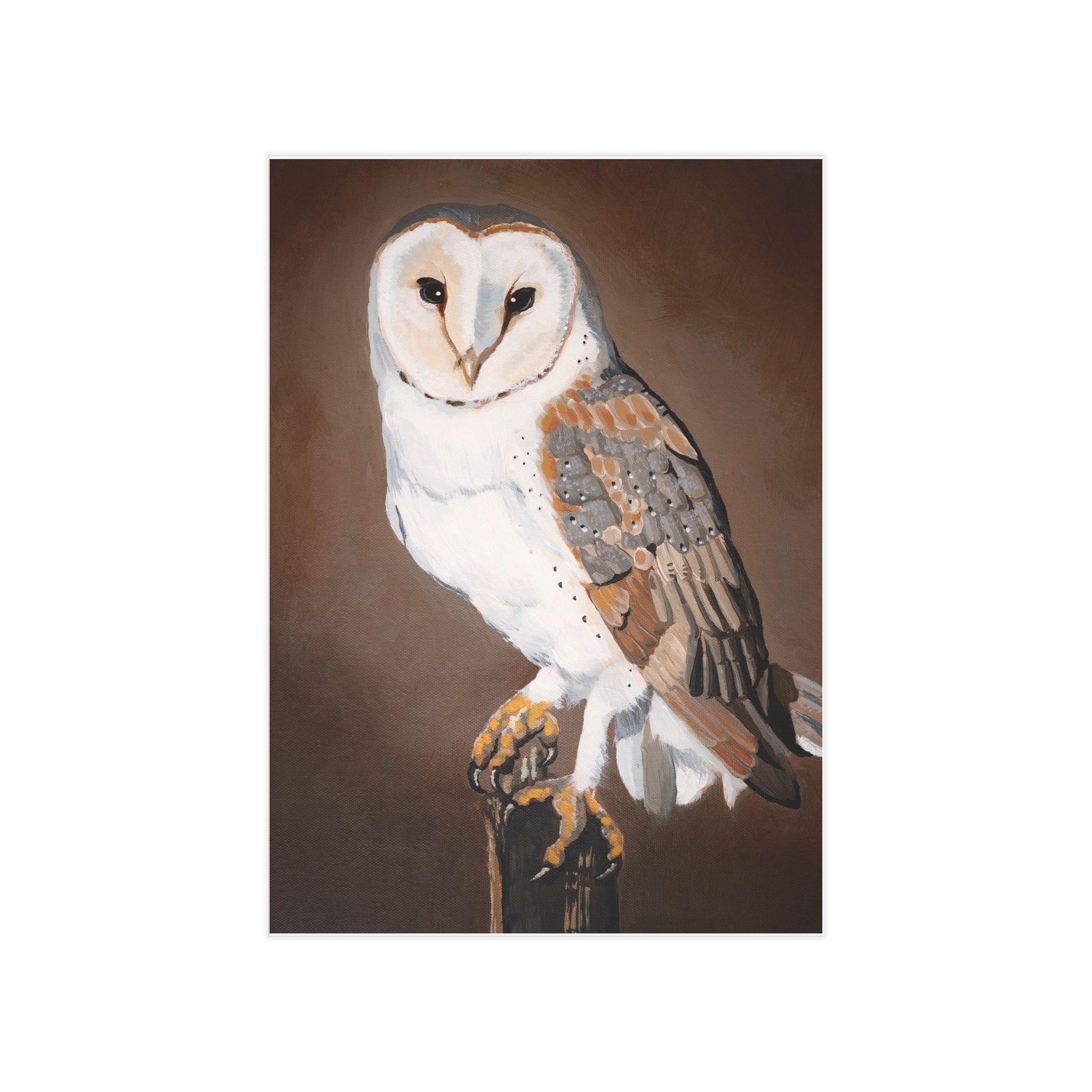 Barn Owl Art Print 5x7" — Rustic Wildlife Wall Decor (Unframed)