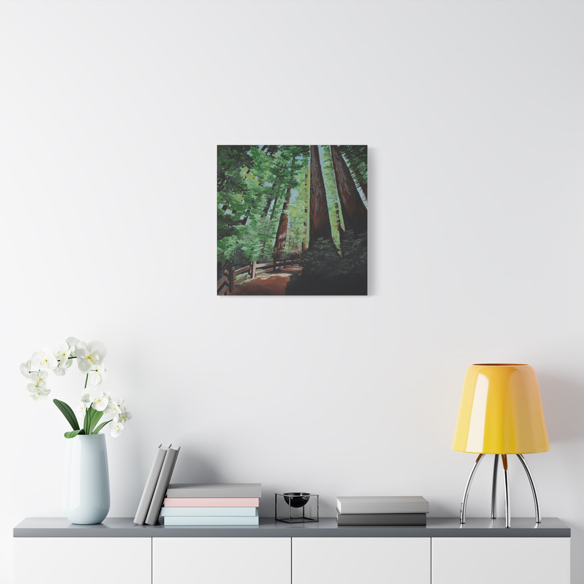 Redwood Forest Painting Canvas Print — Stretched Matte Wall Art