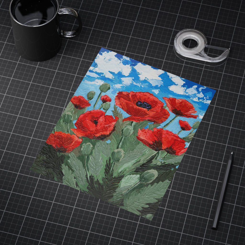 Poppy Field Art Print 5x7 and 8x10" — Vibrant Red Poppies Unframed Wall Art
