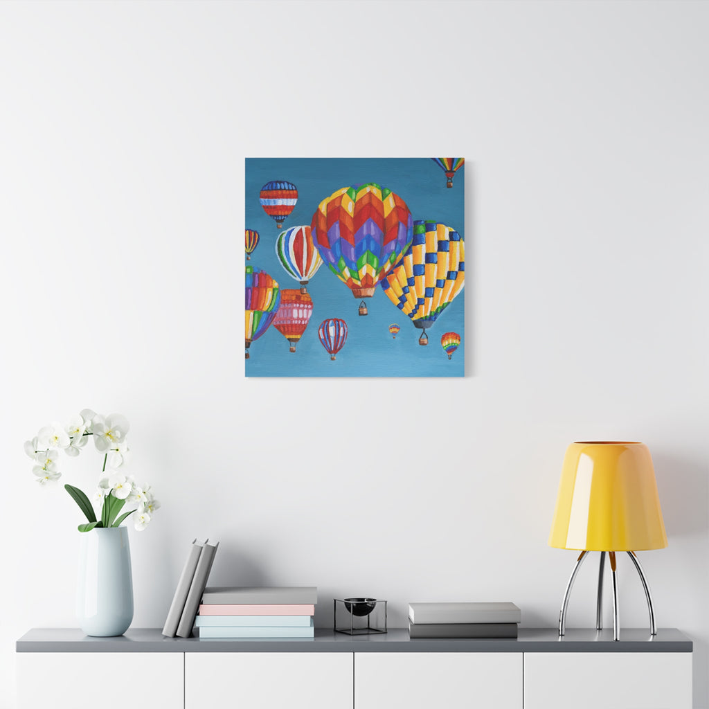 Hot Air Balloons Matte Canvas Print — Colorful Sky Wall Art, Stretched 1.25"