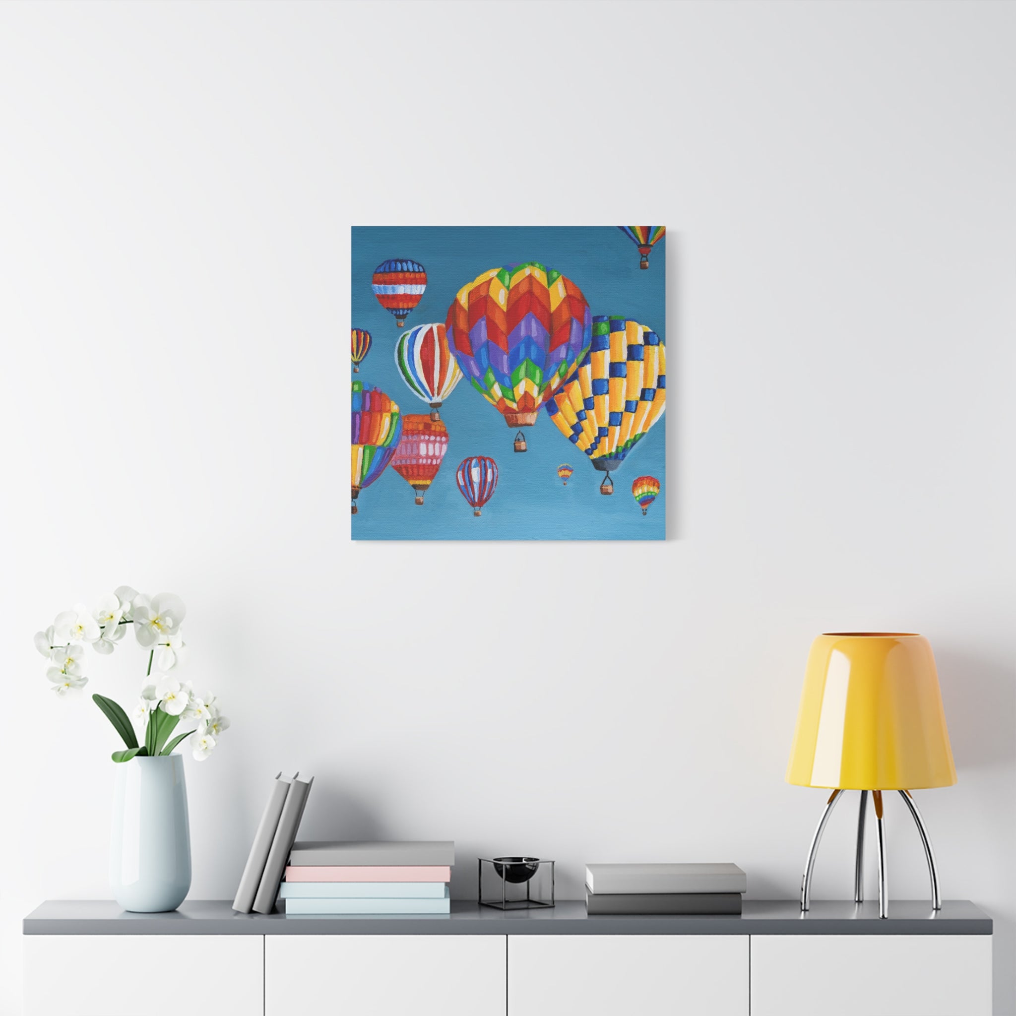 Hot Air Balloons Matte Canvas Print — Colorful Sky Wall Art, Stretched 1.25"