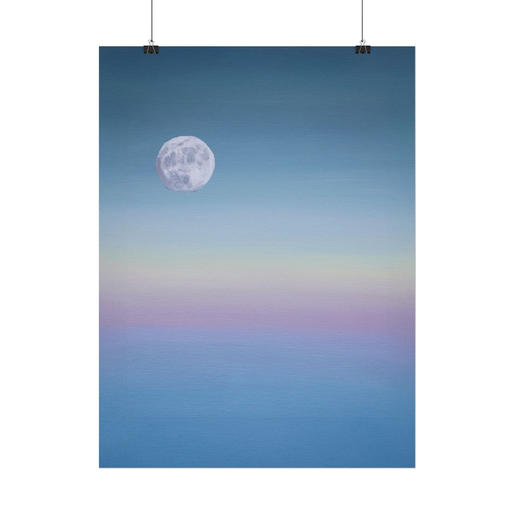 Moonlit Gradient Poster — Serene Pastel Sky Wall Art (Rolled Poster)