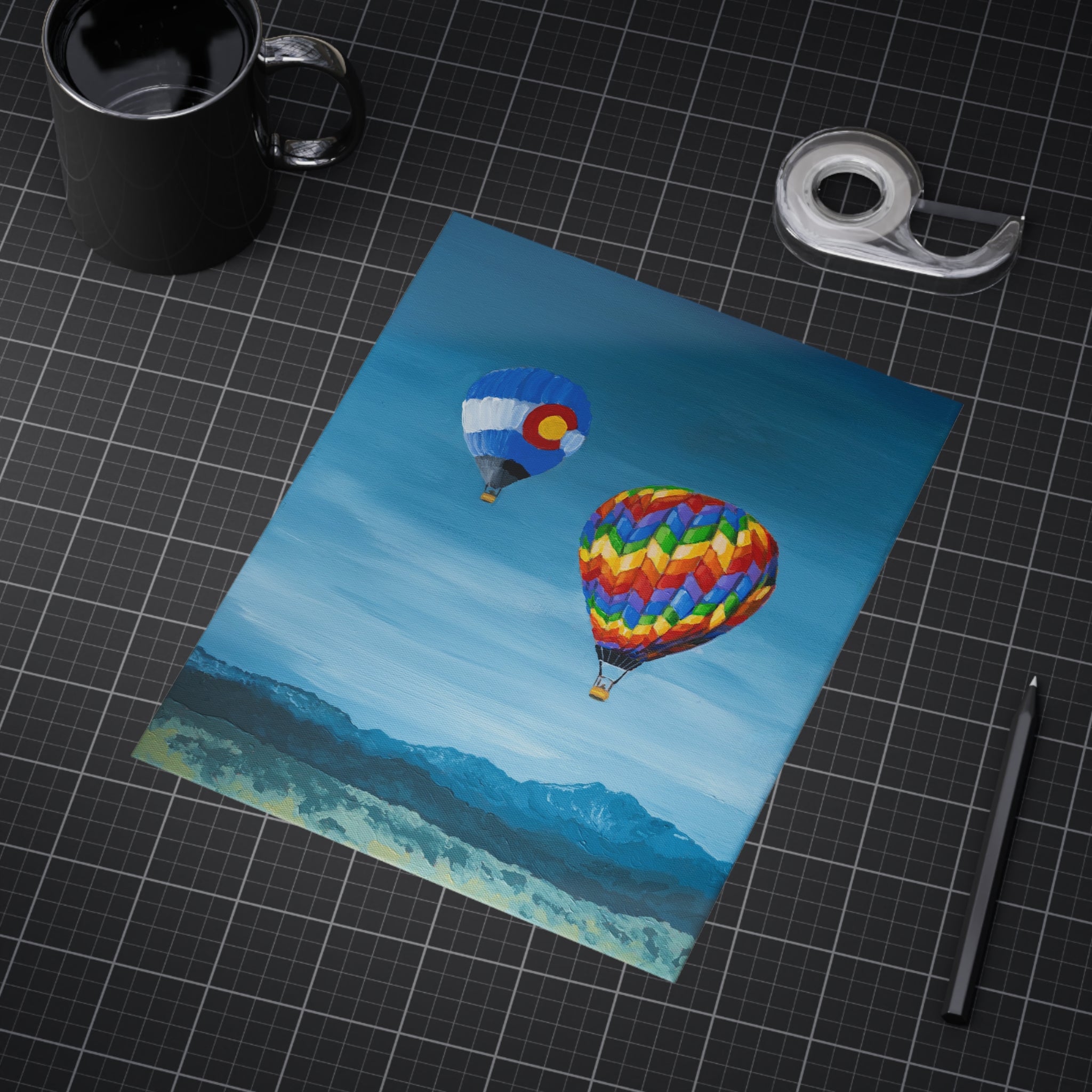 Hot Air Balloons Art Print 8x10" — Colorful Sky Scenic Wall Decor