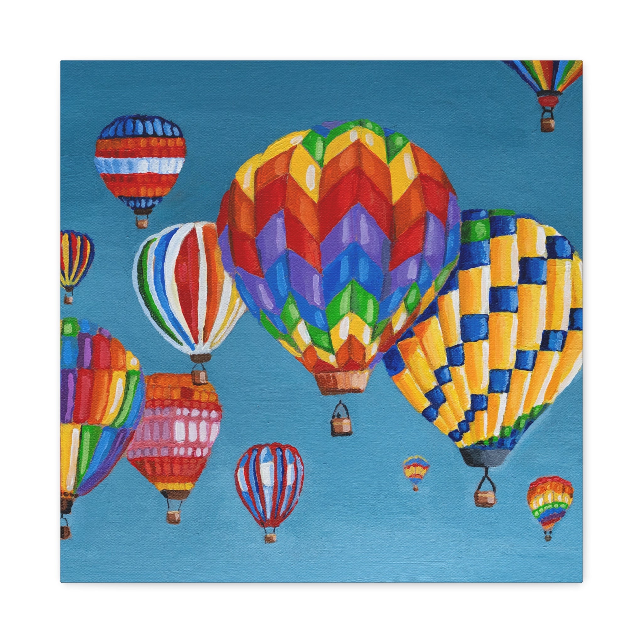 Hot Air Balloons Matte Canvas Print — Colorful Sky Wall Art, Stretched 1.25"
