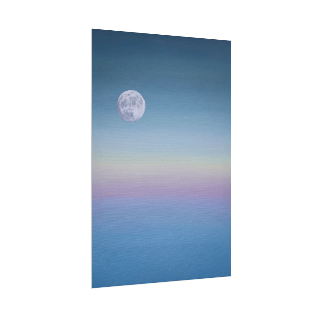 Moonlit Gradient Poster — Serene Pastel Sky Wall Art (Rolled Poster)