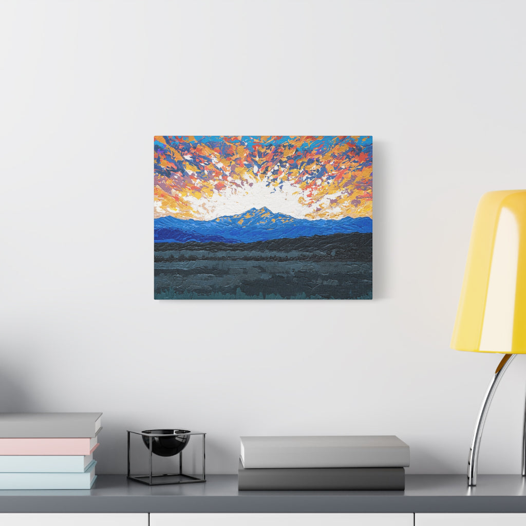 Colorado Sunset Mountain Landscape Matte Canvas Print