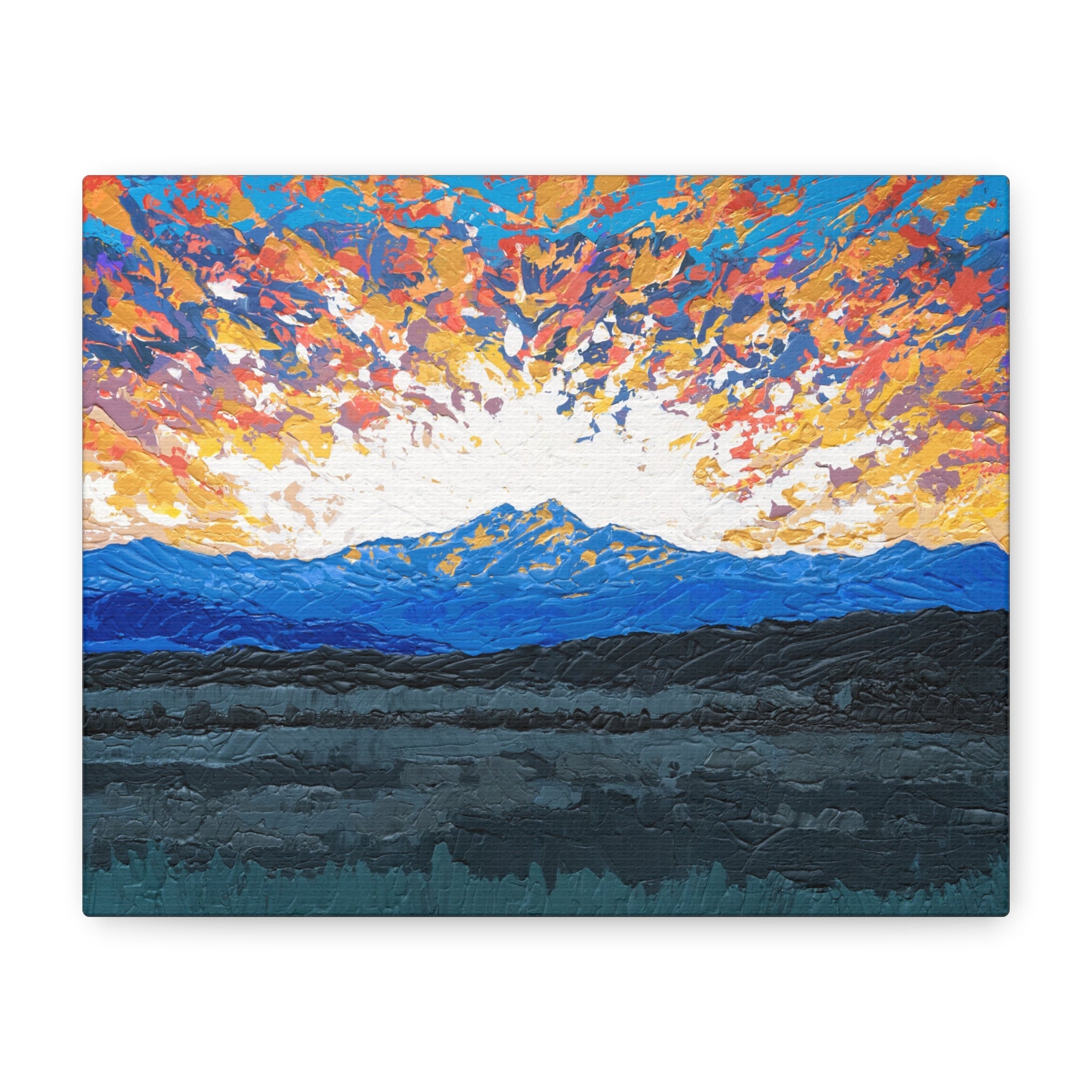 Colorado Sunset Mountain Landscape Matte Canvas Print