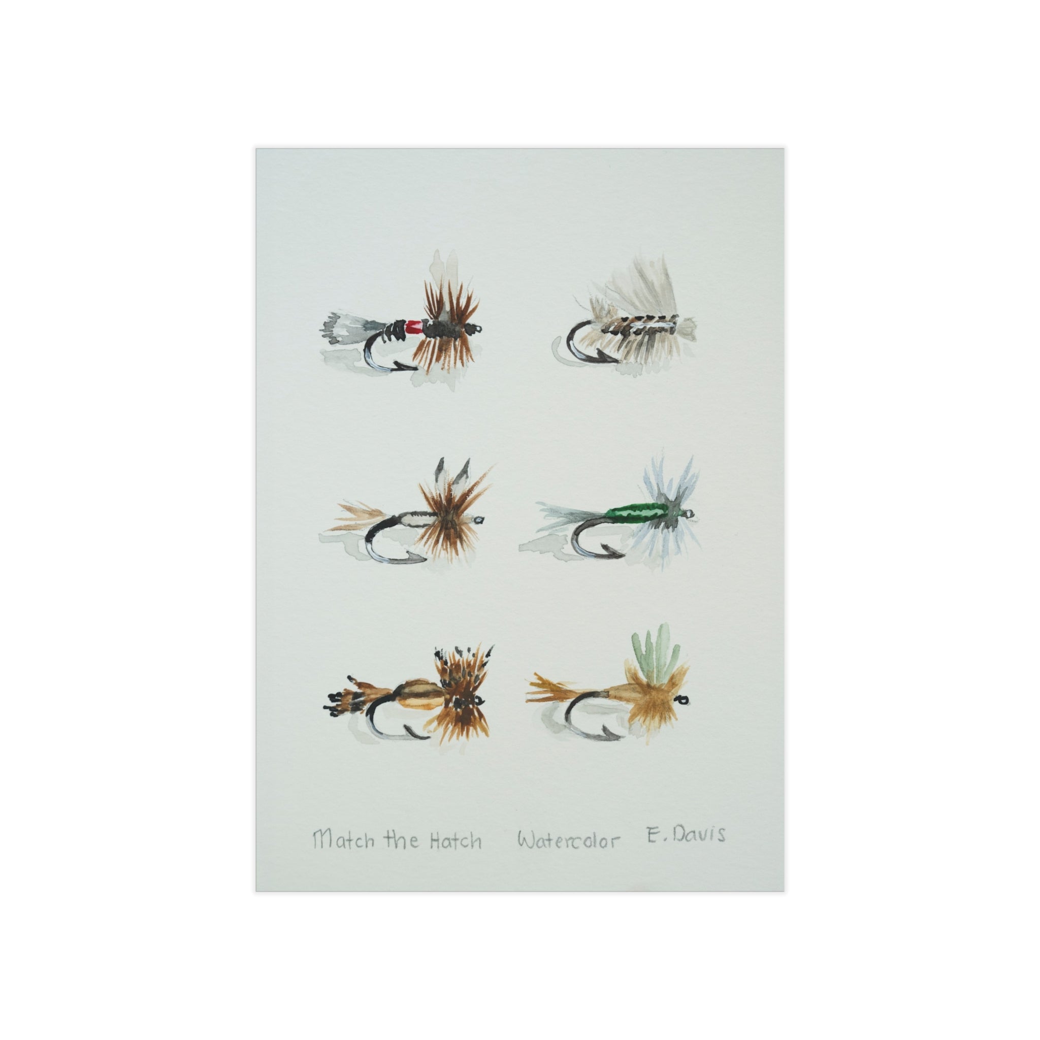 Watercolor Fly Fishing Print — 'Match the Hatch' Unframed Art Print