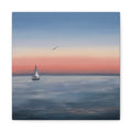 Seaside Serenity Matte Canvas Print — Sailboat Sunset Wall Art