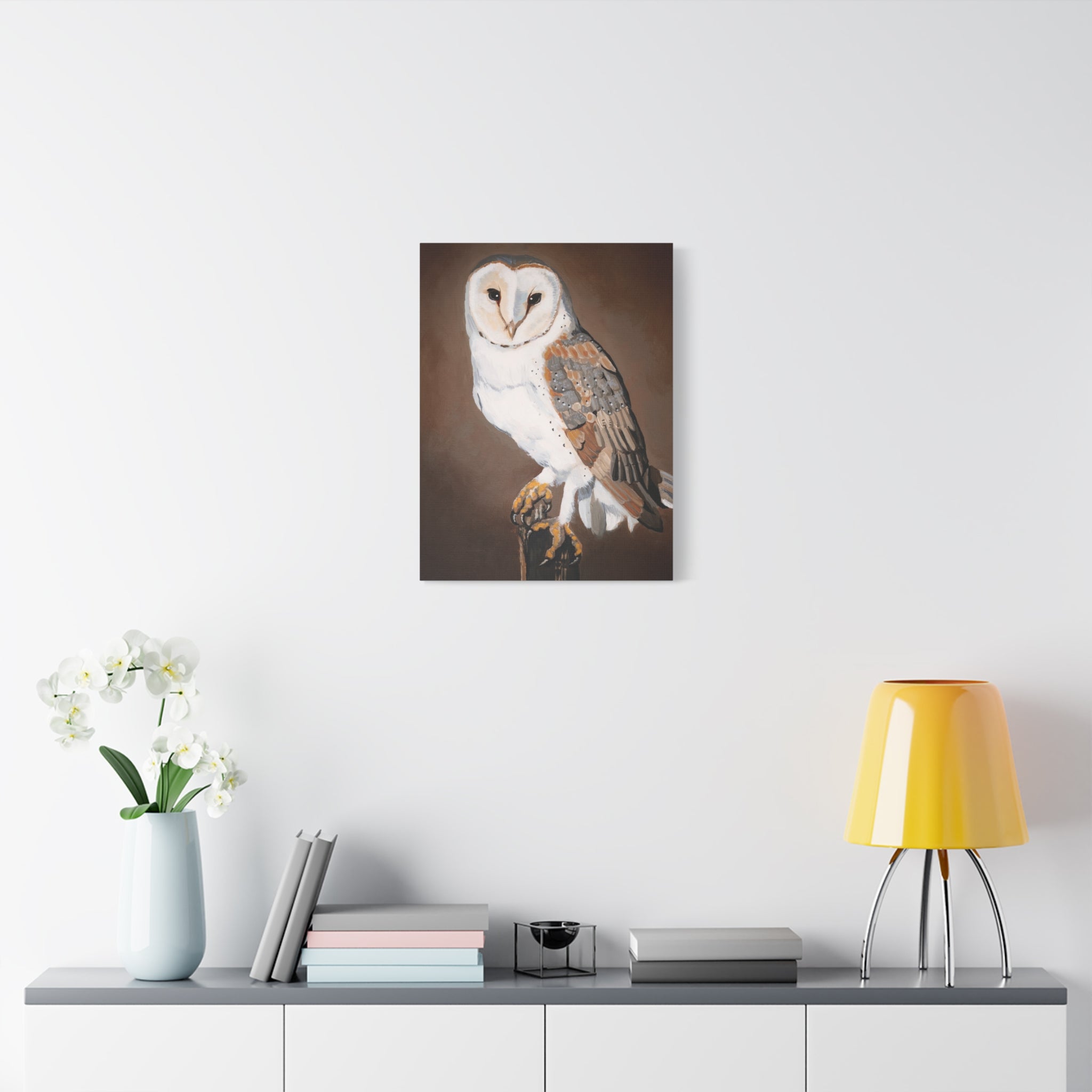 Barn Owl Matte Canvas Wall Art — Stretched Wildlife Painting
