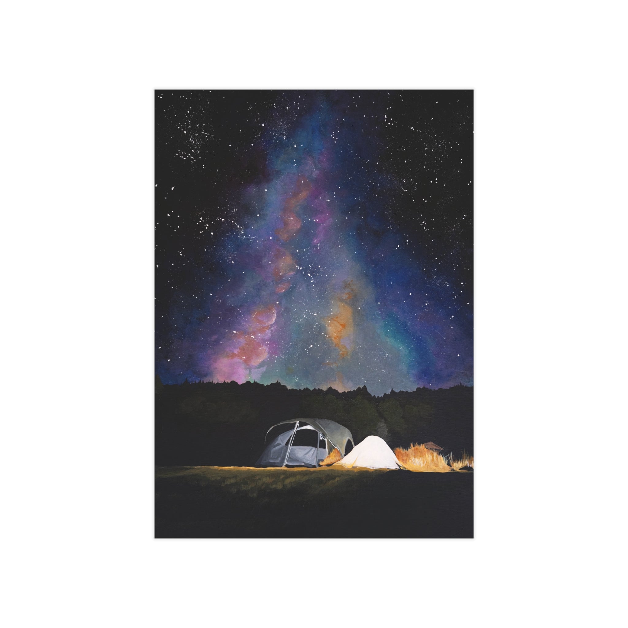Camping Night Sky Unframed Print — Milky Way Tent Wall Art