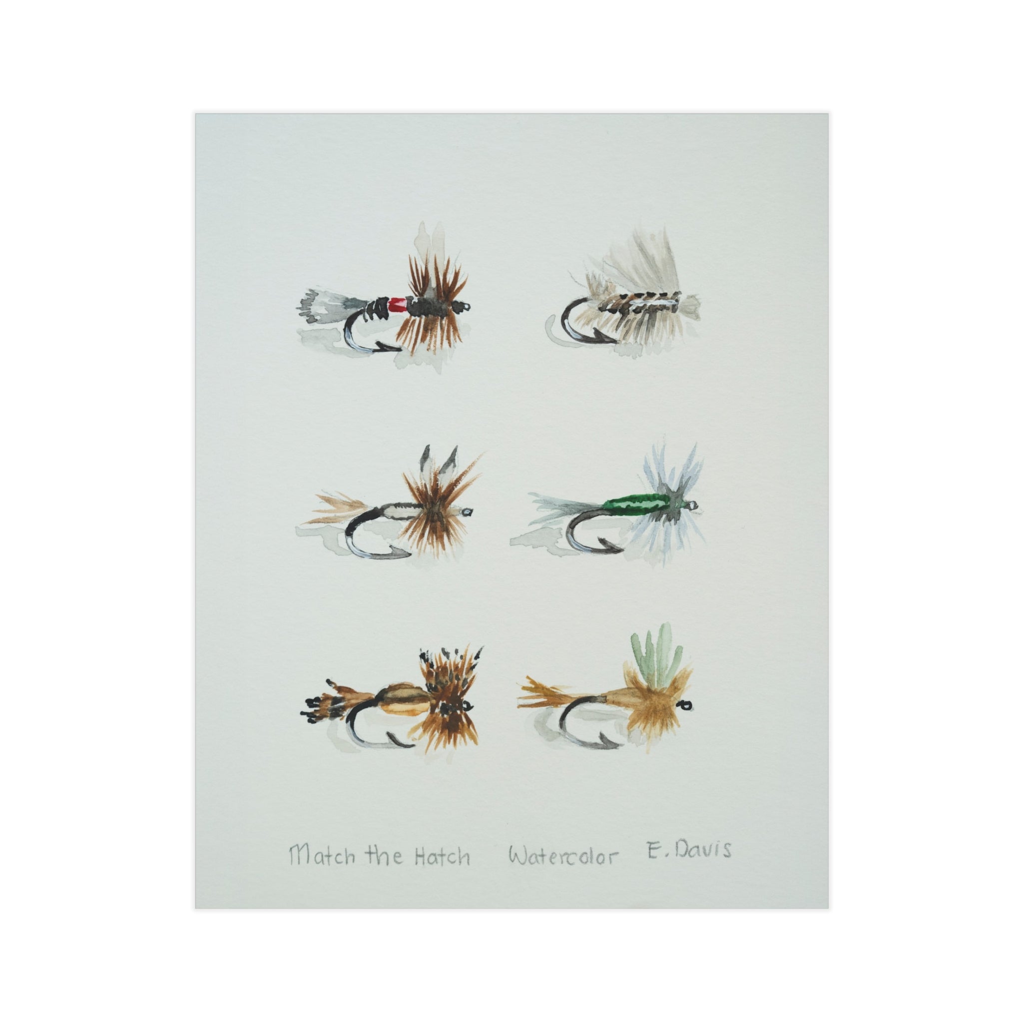 Watercolor Fly Fishing Print — 'Match the Hatch' Unframed Art Print