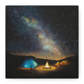 Campfire Under the Milky Way Matte Canvas Wall Art