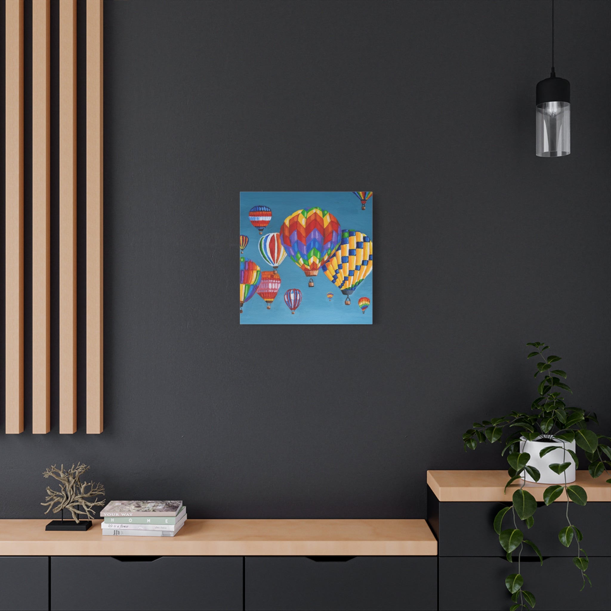 Hot Air Balloons Matte Canvas Print — Colorful Sky Wall Art, Stretched 1.25"