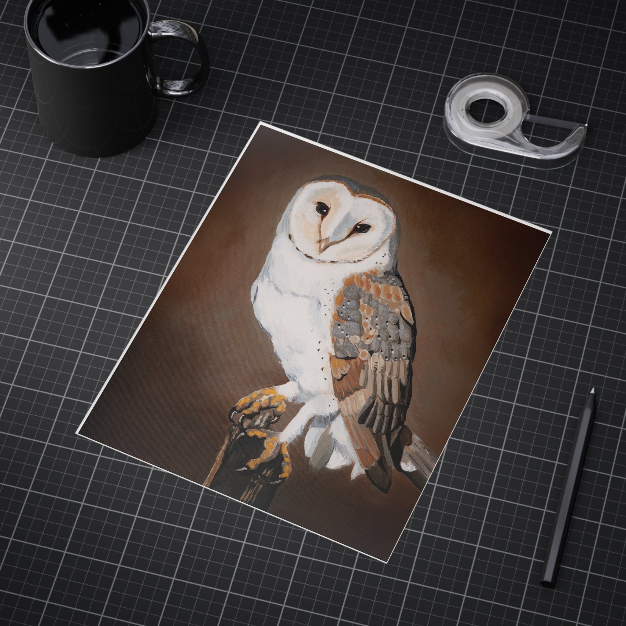 Barn Owl Art Print 8x10" — Realistic Wildlife Wall Decor (Unframed)