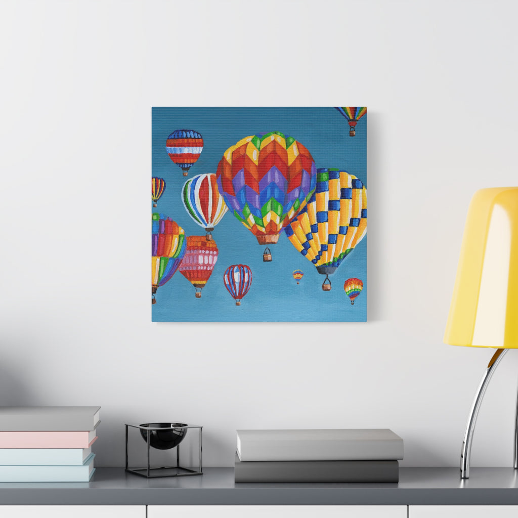 Hot Air Balloons Matte Canvas Print — Colorful Sky Wall Art, Stretched 1.25"