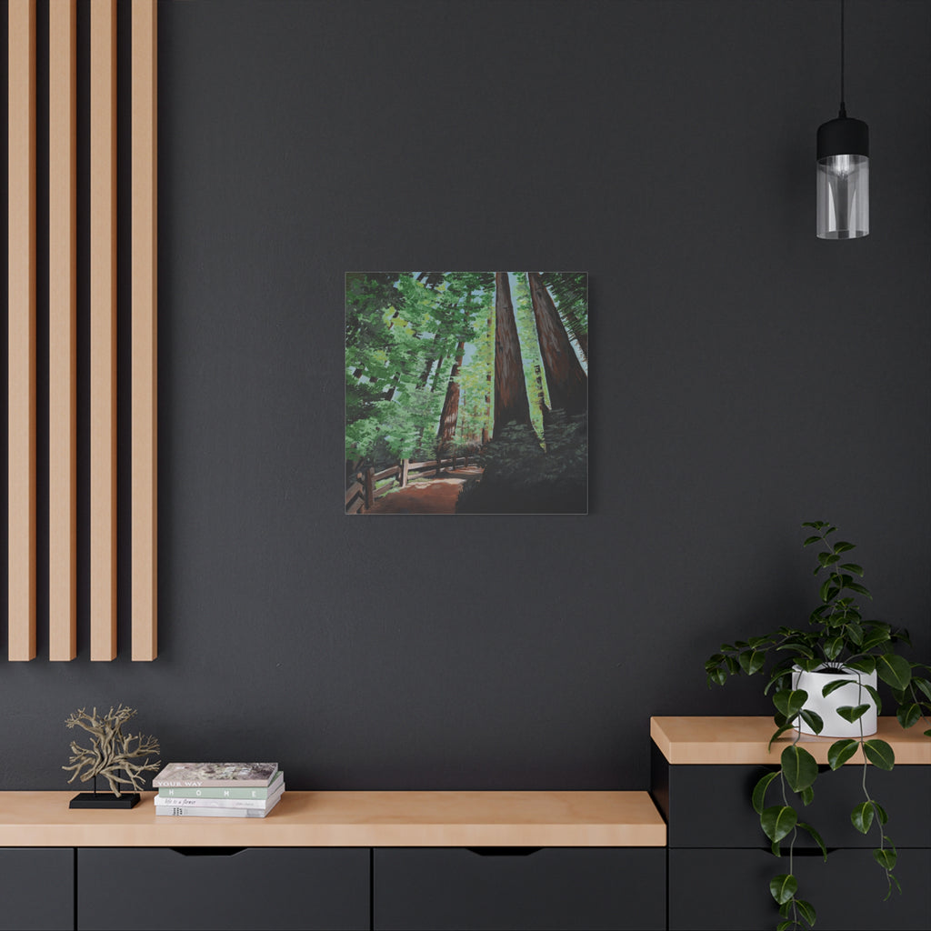 Redwood Forest Painting Canvas Print — Stretched Matte Wall Art