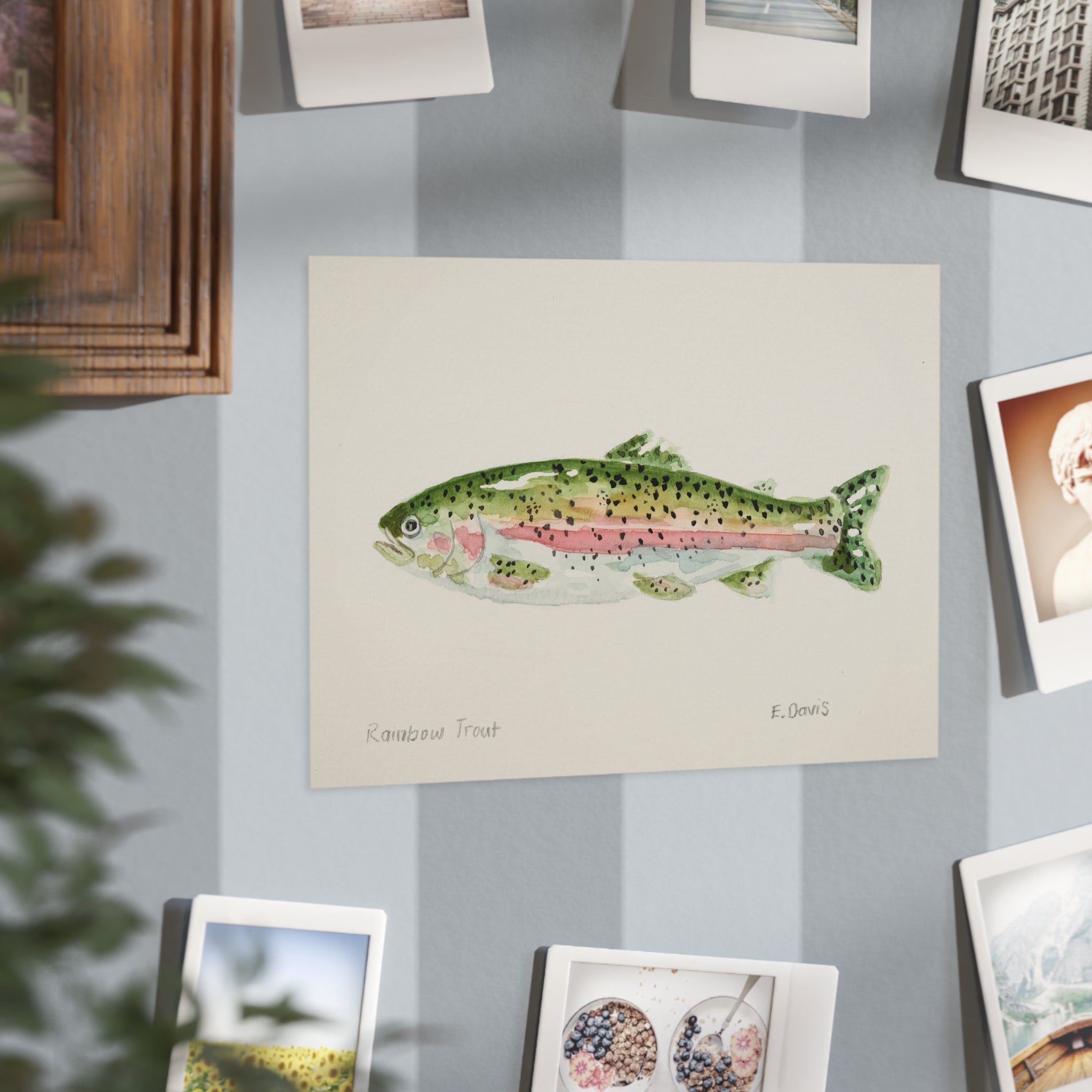 Rainbow Trout Watercolor Print 5x7" — Unframed Fish Art Print for Anglers & Nautical Decor