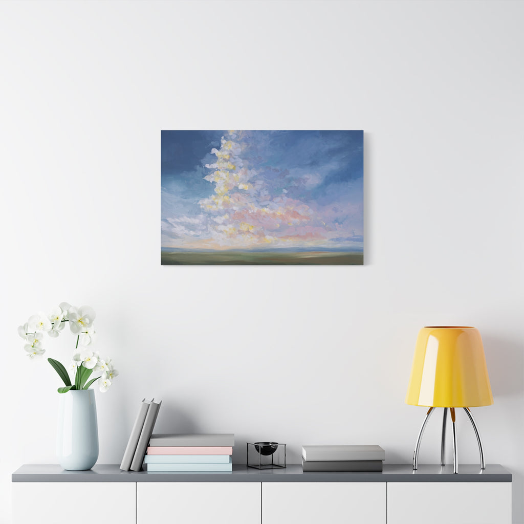 Cloudscape Matte Canvas Wall Art — Pastel Sky Landscape, Stretched 1.25"