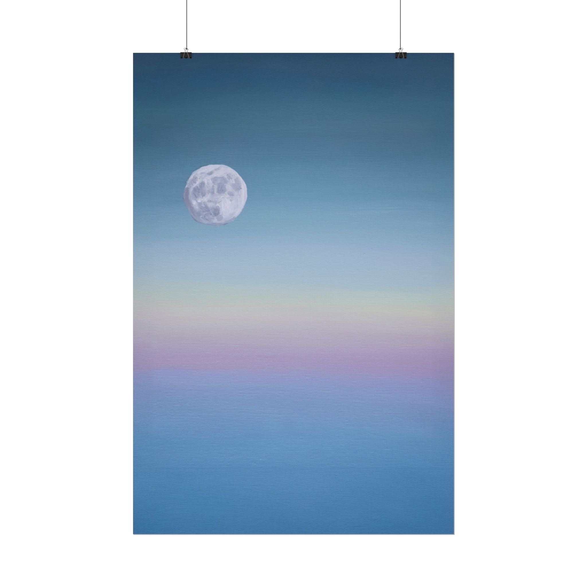 Moonlit Gradient Poster — Serene Pastel Sky Wall Art (Rolled Poster)