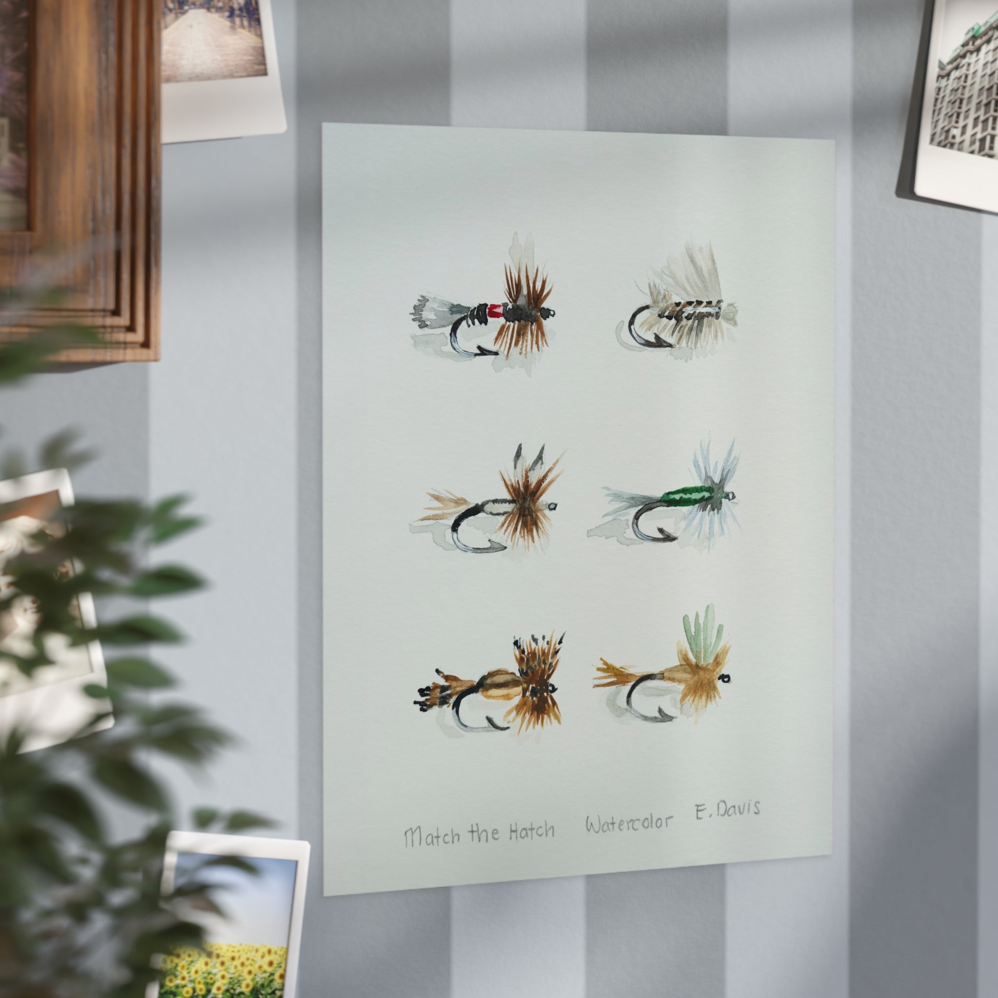 Watercolor Fly Fishing Print — 'Match the Hatch' Unframed Art Print