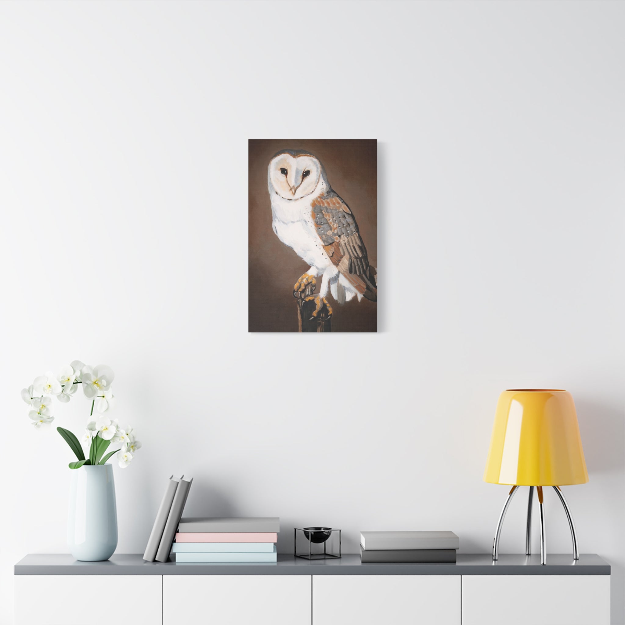 Barn Owl Matte Canvas Wall Art — Stretched Wildlife Painting