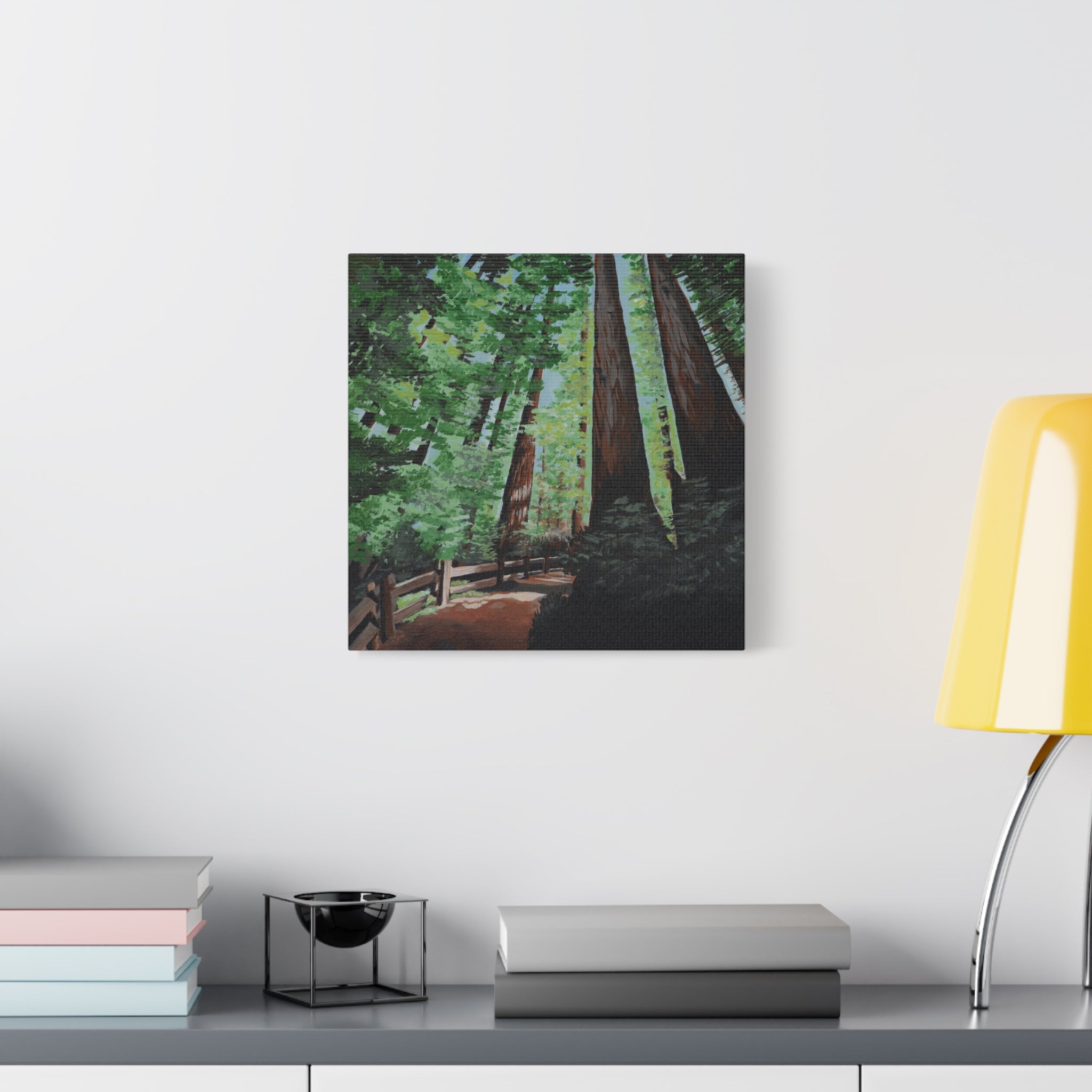 Redwood Forest Painting Canvas Print — Stretched Matte Wall Art