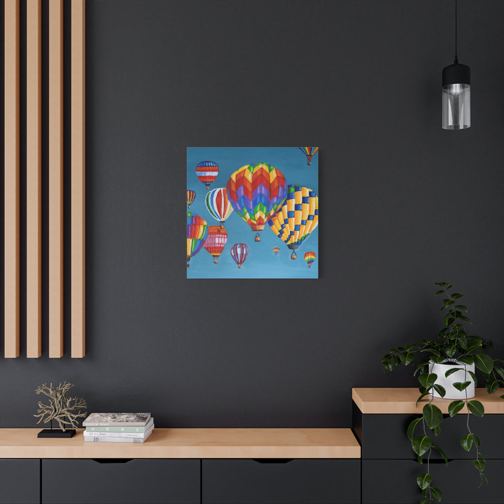 Hot Air Balloons Matte Canvas Print — Colorful Sky Wall Art, Stretched 1.25"
