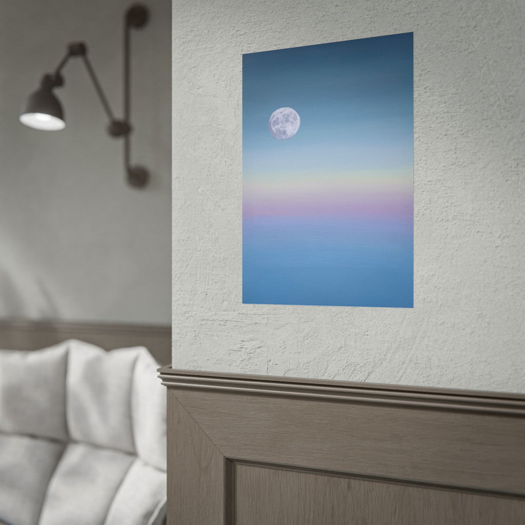 Moonlit Gradient Poster — Serene Pastel Sky Wall Art (Rolled Poster)