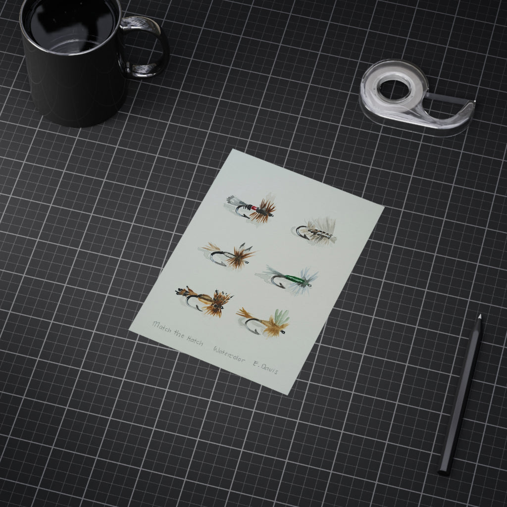 Watercolor Fly Fishing Print — 'Match the Hatch' Unframed Art Print