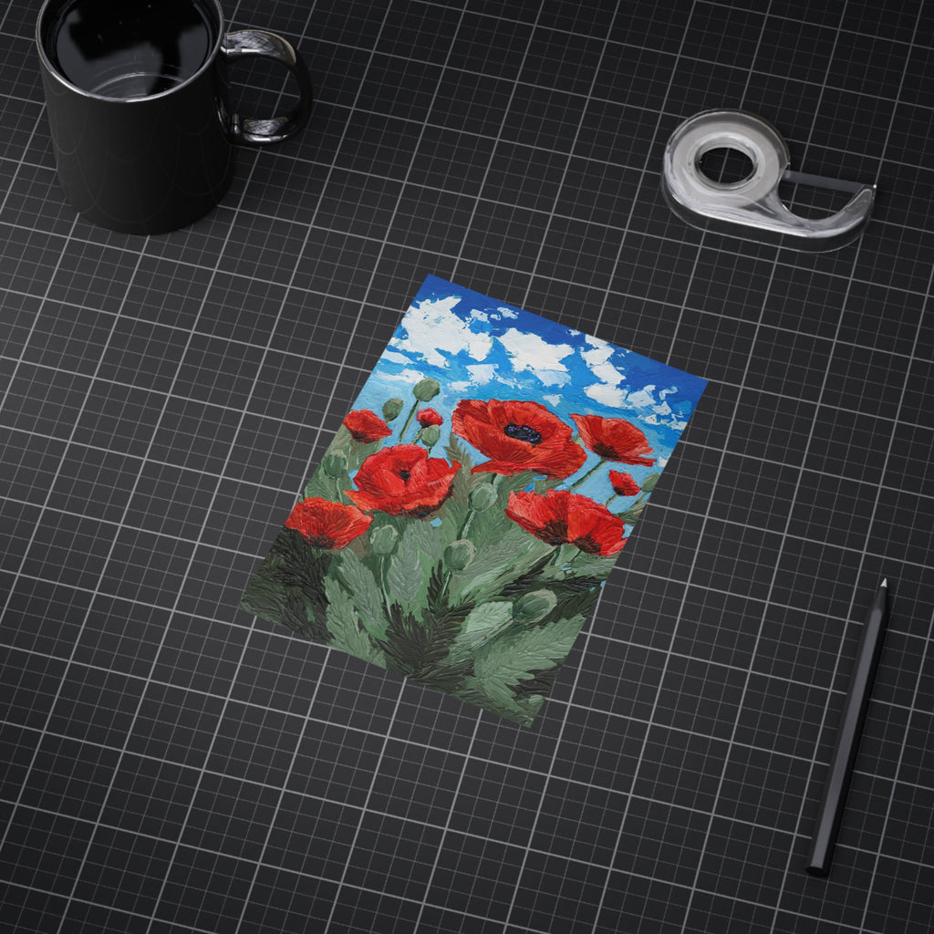 Poppy Field Art Print 5x7 and 8x10" — Vibrant Red Poppies Unframed Wall Art