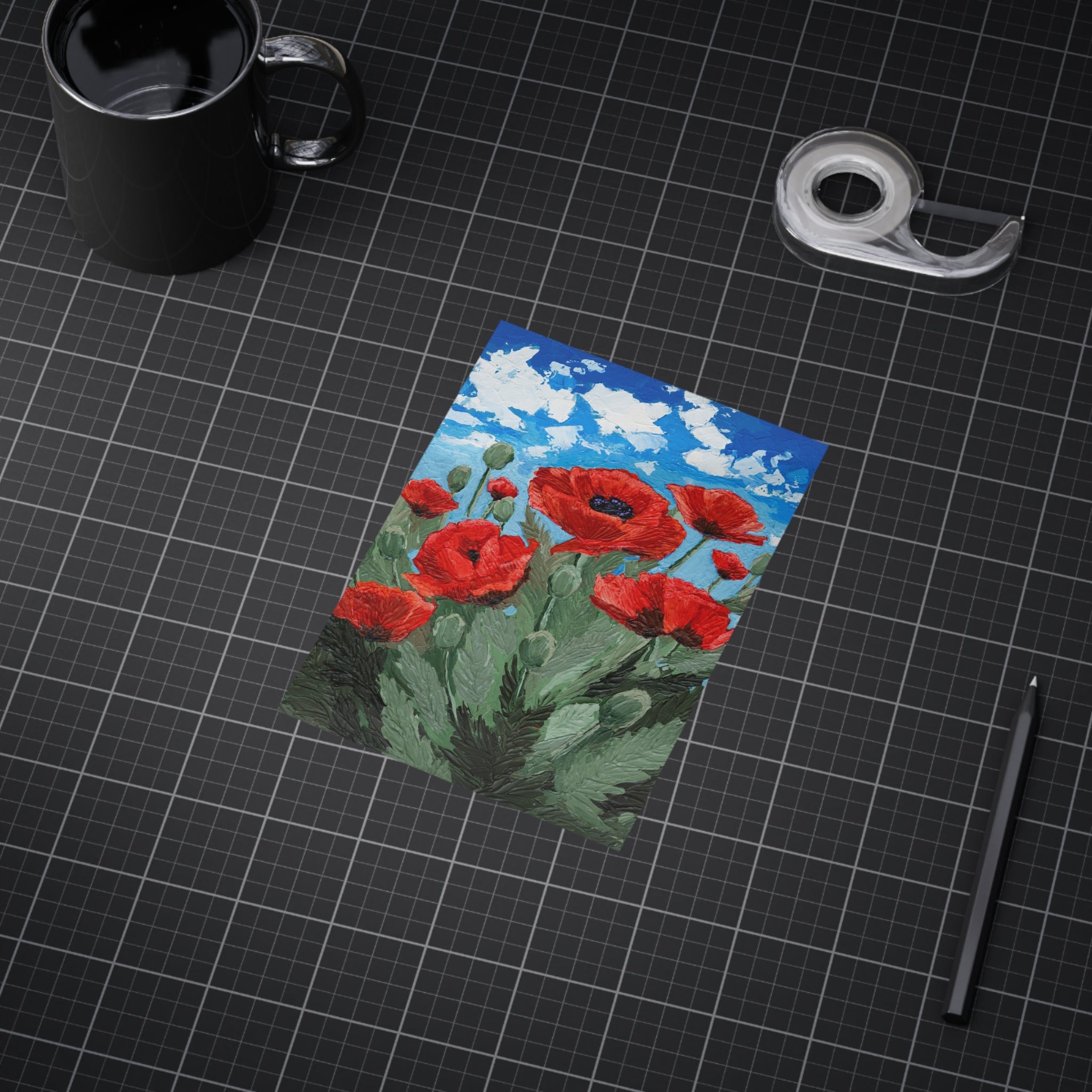 Poppy Field Art Print 5x7 and 8x10" — Vibrant Red Poppies Unframed Wall Art