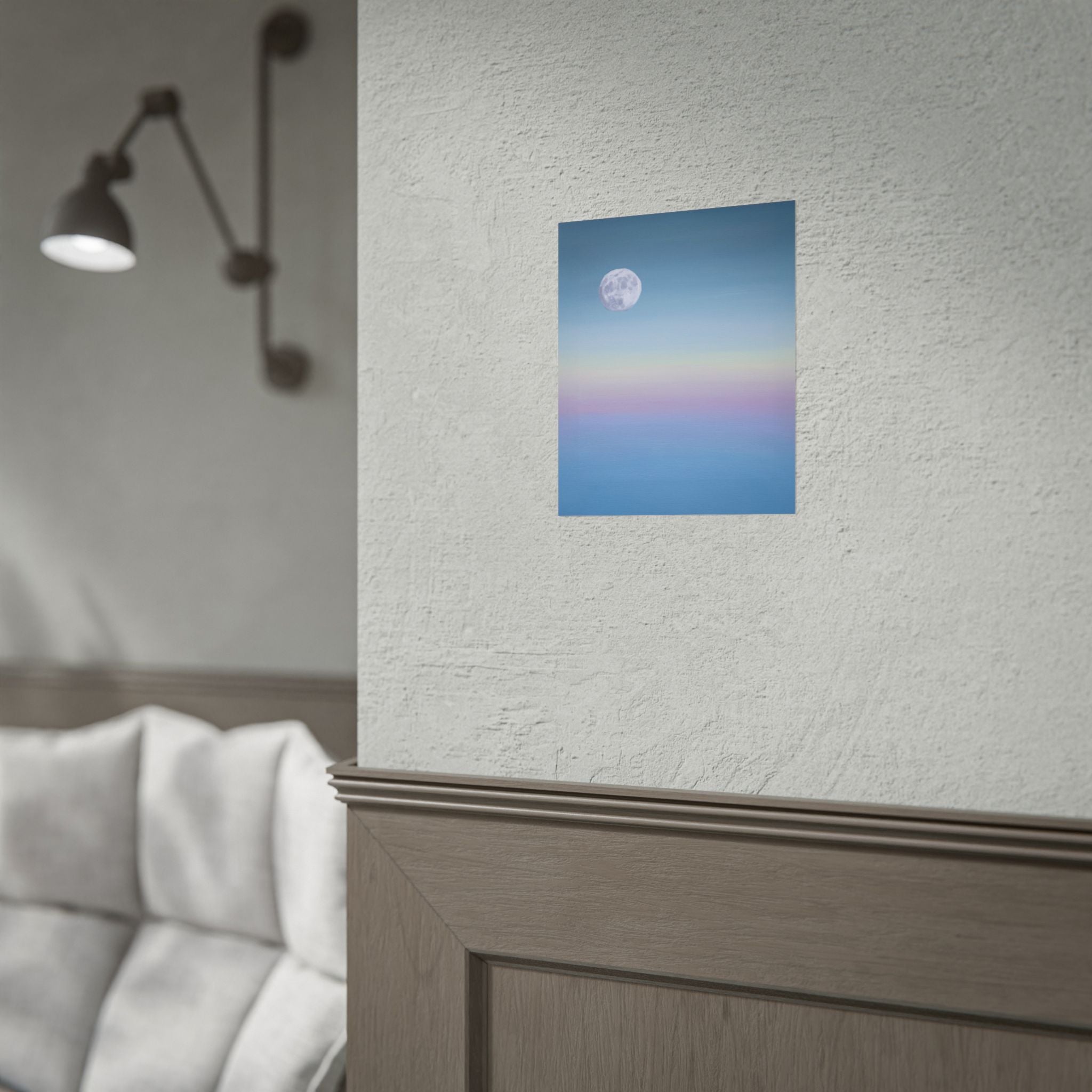 Moonlit Gradient Poster — Serene Pastel Sky Wall Art (Rolled Poster)