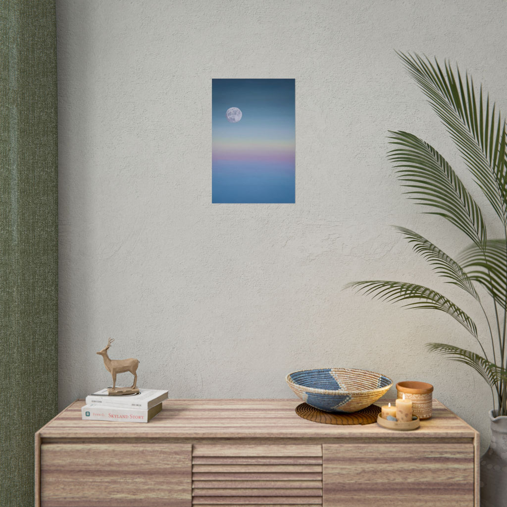 Moonlit Gradient Poster — Serene Pastel Sky Wall Art (Rolled Poster)