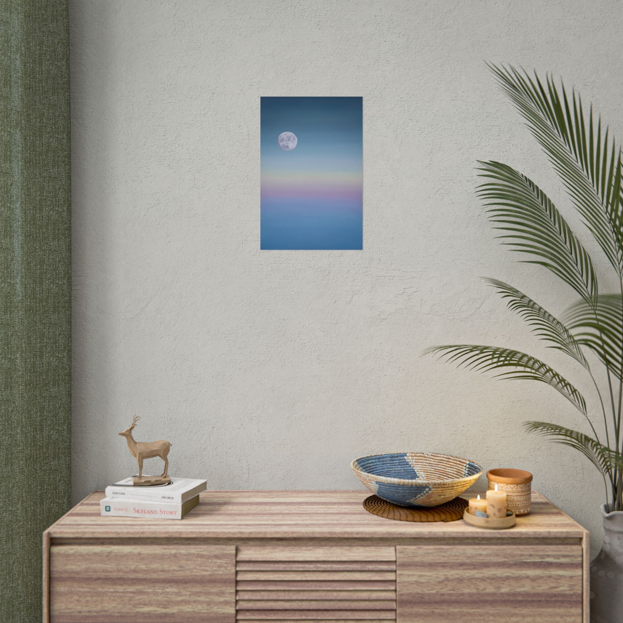 Moonlit Gradient Poster — Serene Pastel Sky Wall Art (Rolled Poster)