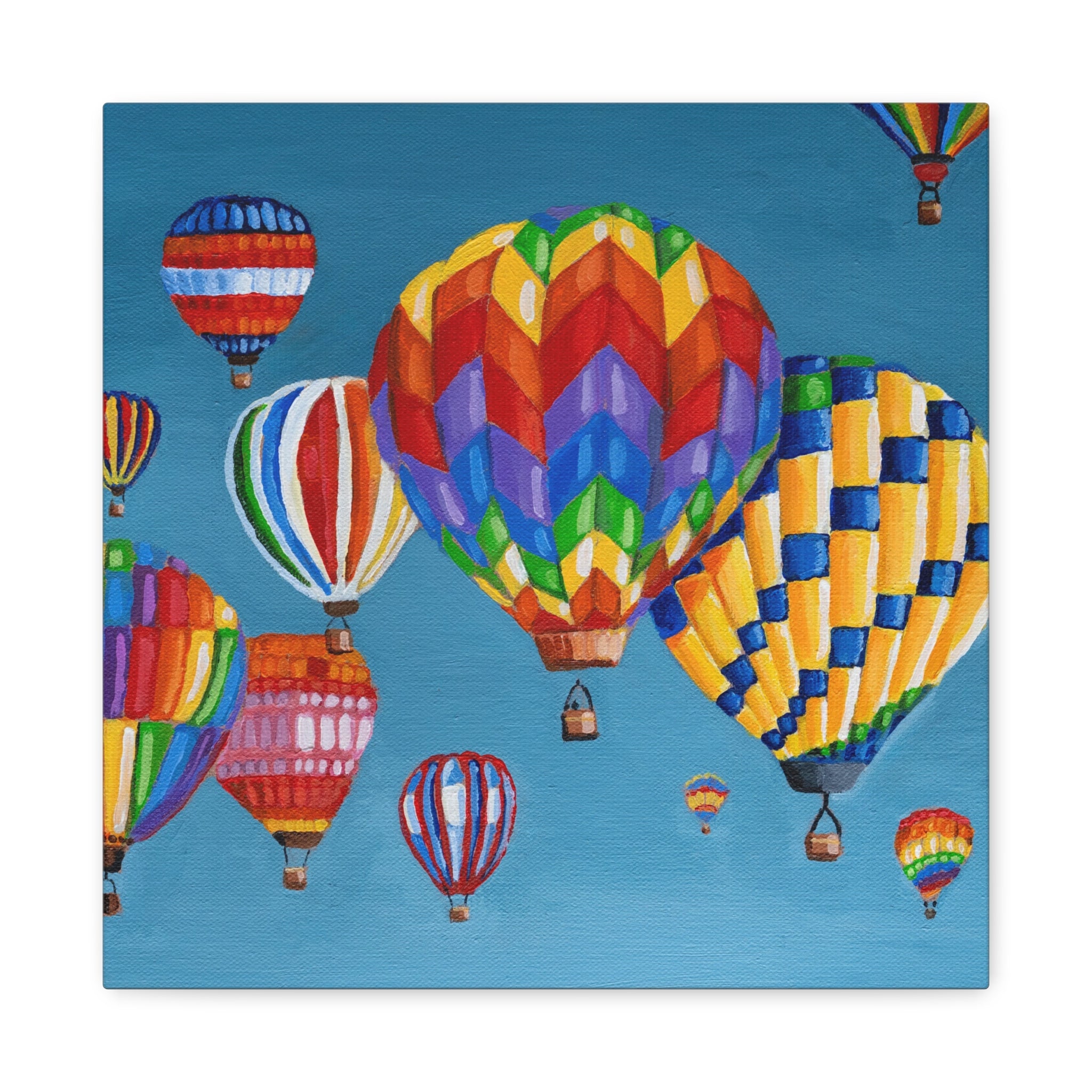 Hot Air Balloons Matte Canvas Print — Colorful Sky Wall Art, Stretched 1.25"