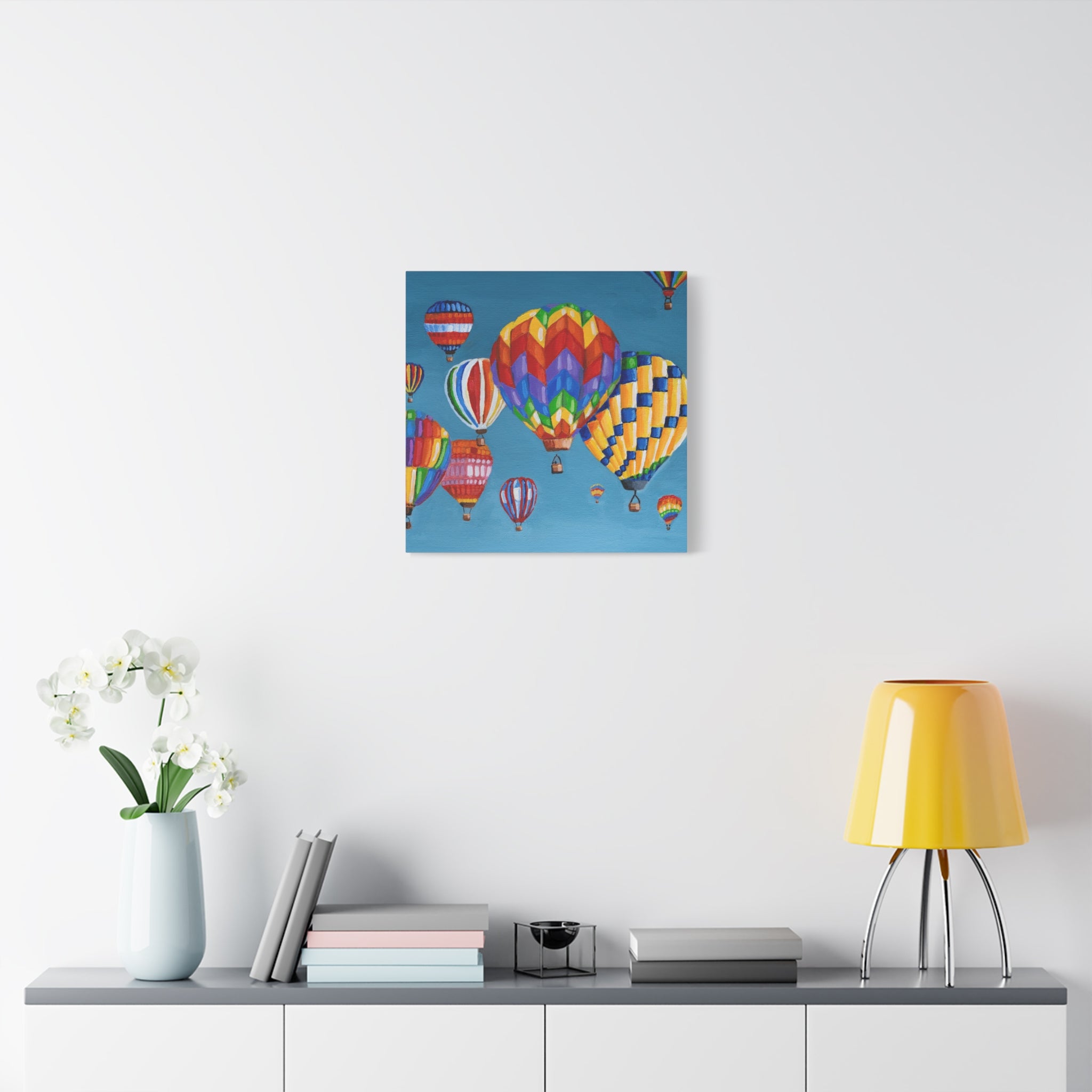 Hot Air Balloons Matte Canvas Print — Colorful Sky Wall Art, Stretched 1.25"