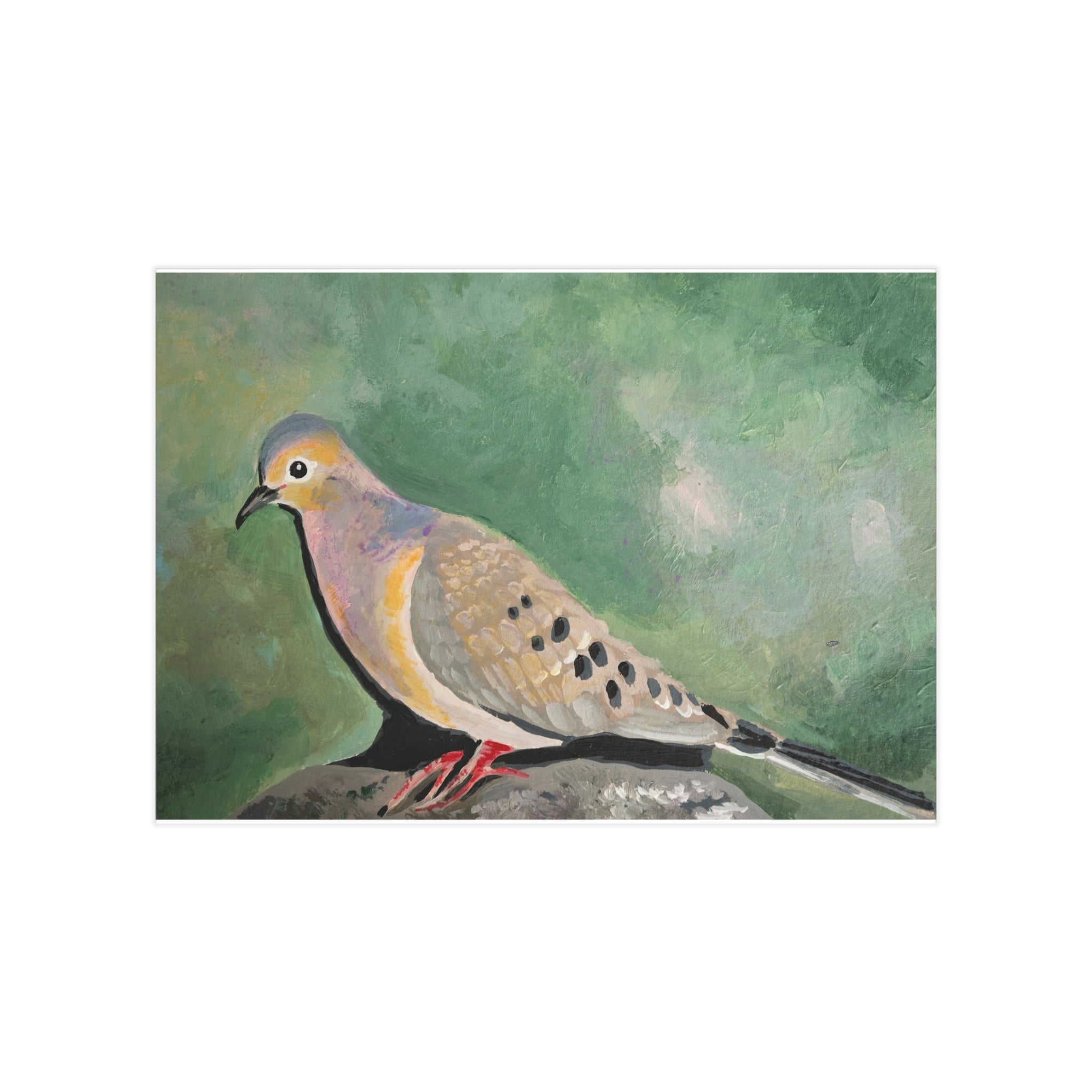 Mourning Dove Art Print 5x7" — Colorful Bird Wall Decor (Unframed)
