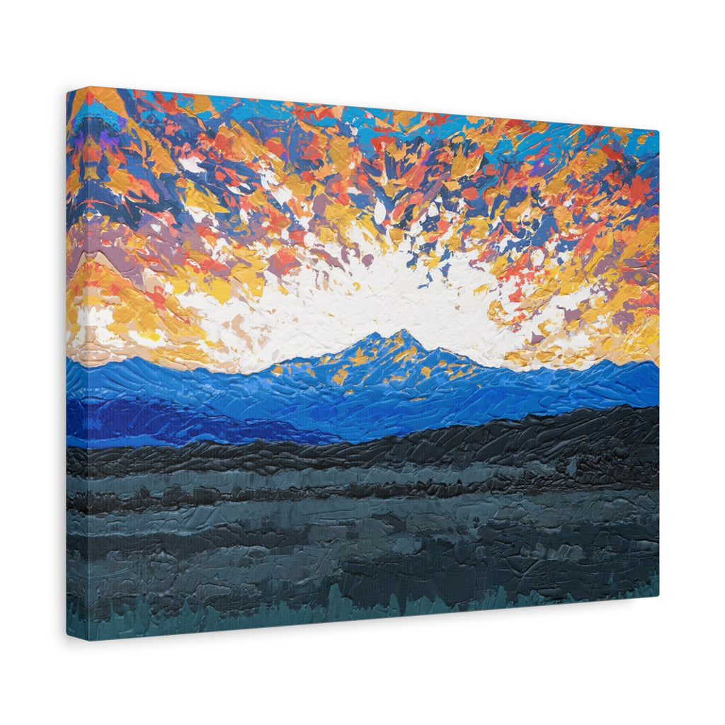 Colorado Sunset Mountain Landscape Matte Canvas Print