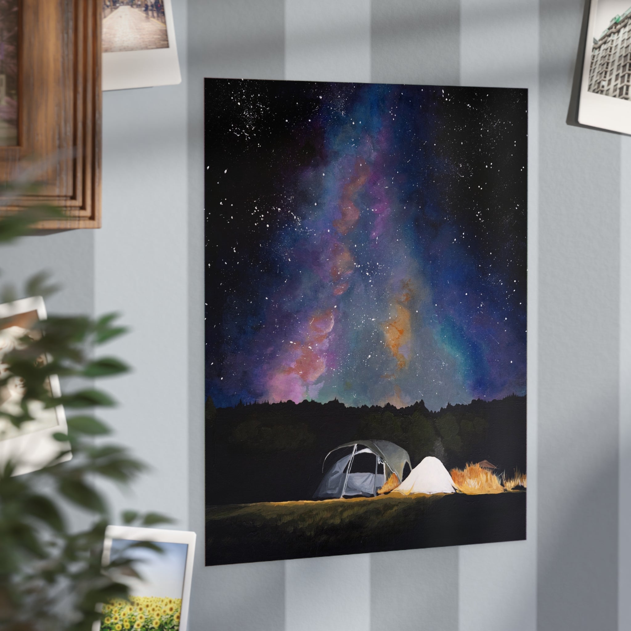 Camping Night Sky Unframed Print — Milky Way Tent Wall Art