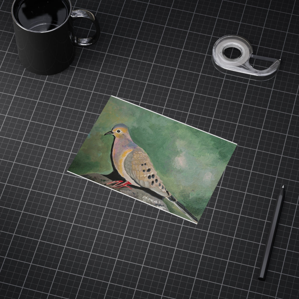 Mourning Dove Art Print 5x7" — Colorful Bird Wall Decor (Unframed)