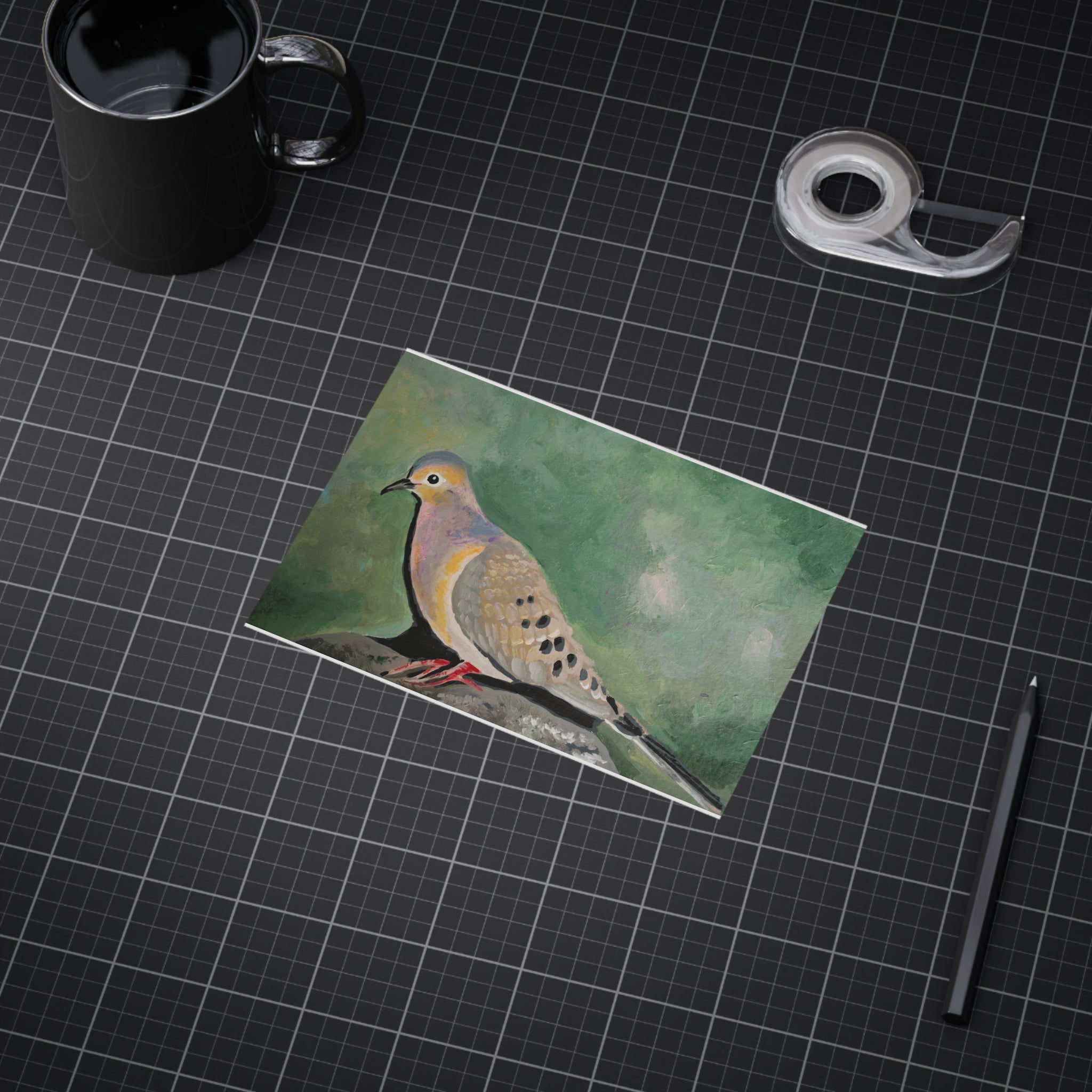 Mourning Dove Art Print 5x7" — Colorful Bird Wall Decor (Unframed)