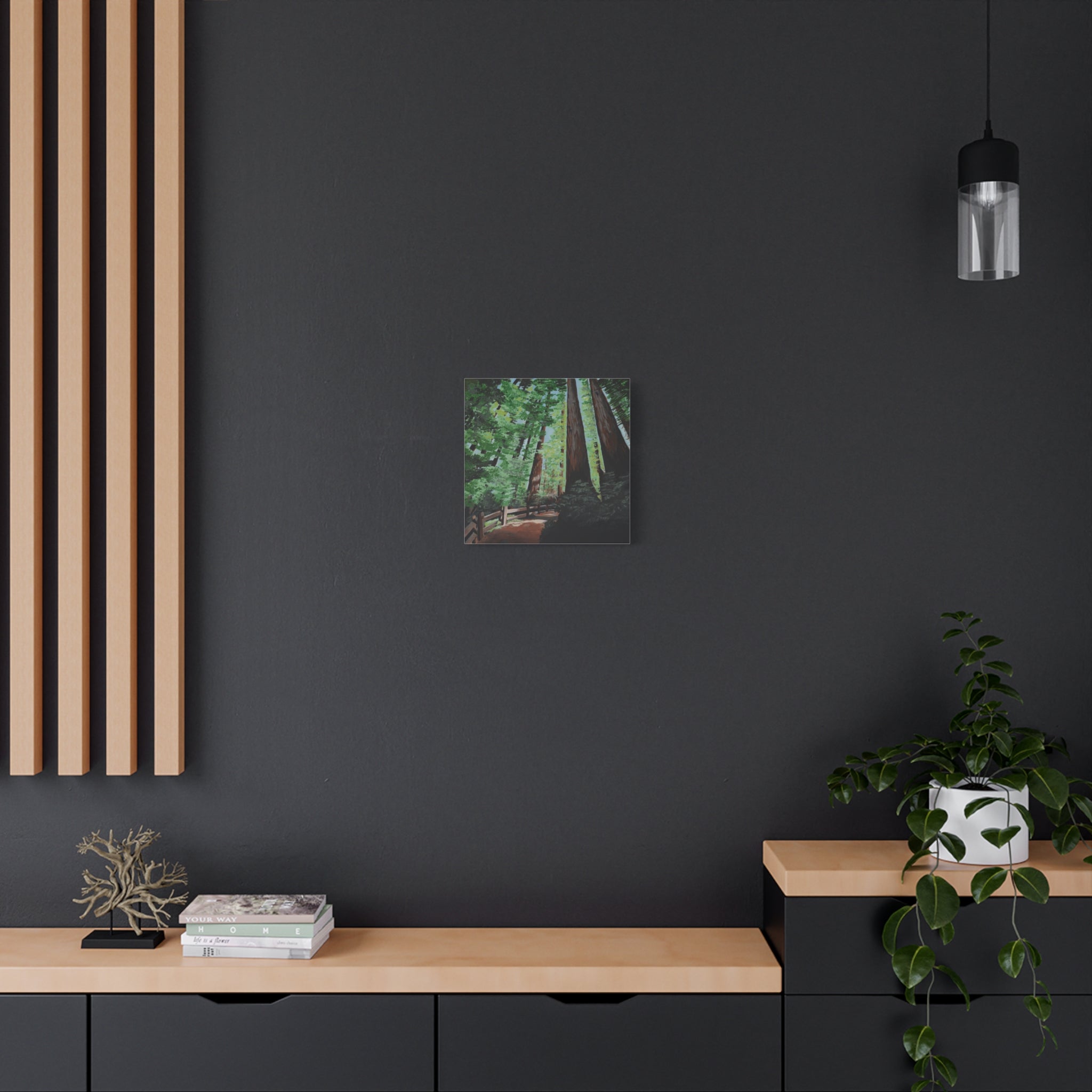 Redwood Forest Painting Canvas Print — Stretched Matte Wall Art