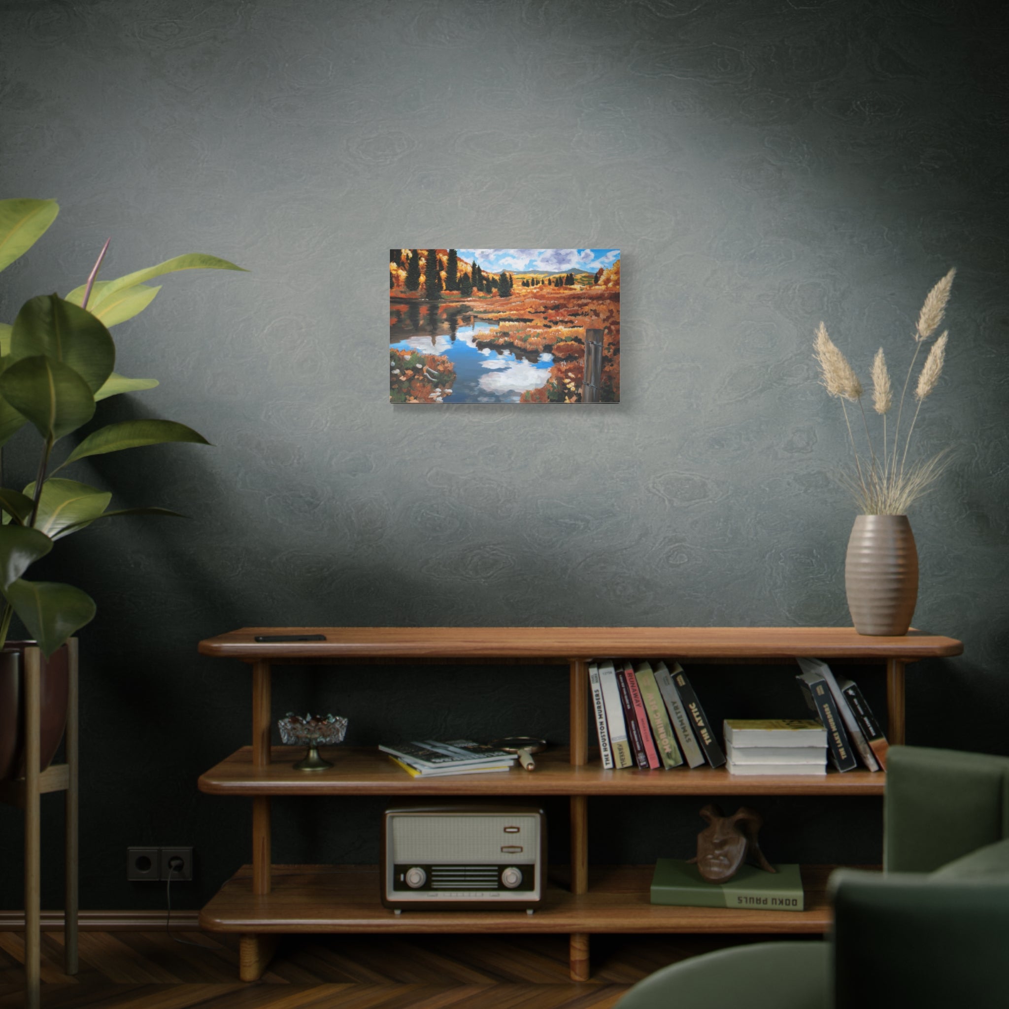 Autumn River Landscape Canvas Print – Stretched Matte Wall Art