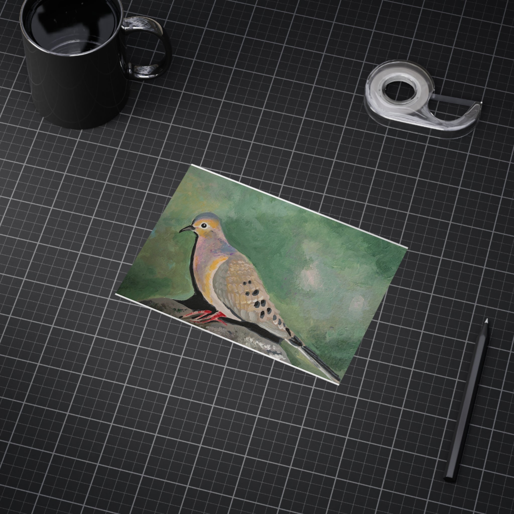 Mourning Dove Art Print 5x7" — Colorful Bird Wall Decor (Unframed)