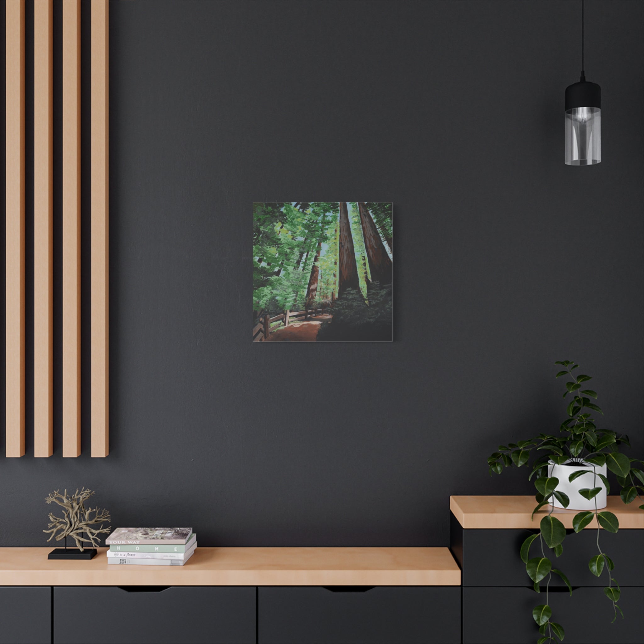 Redwood Forest Painting Canvas Print — Stretched Matte Wall Art