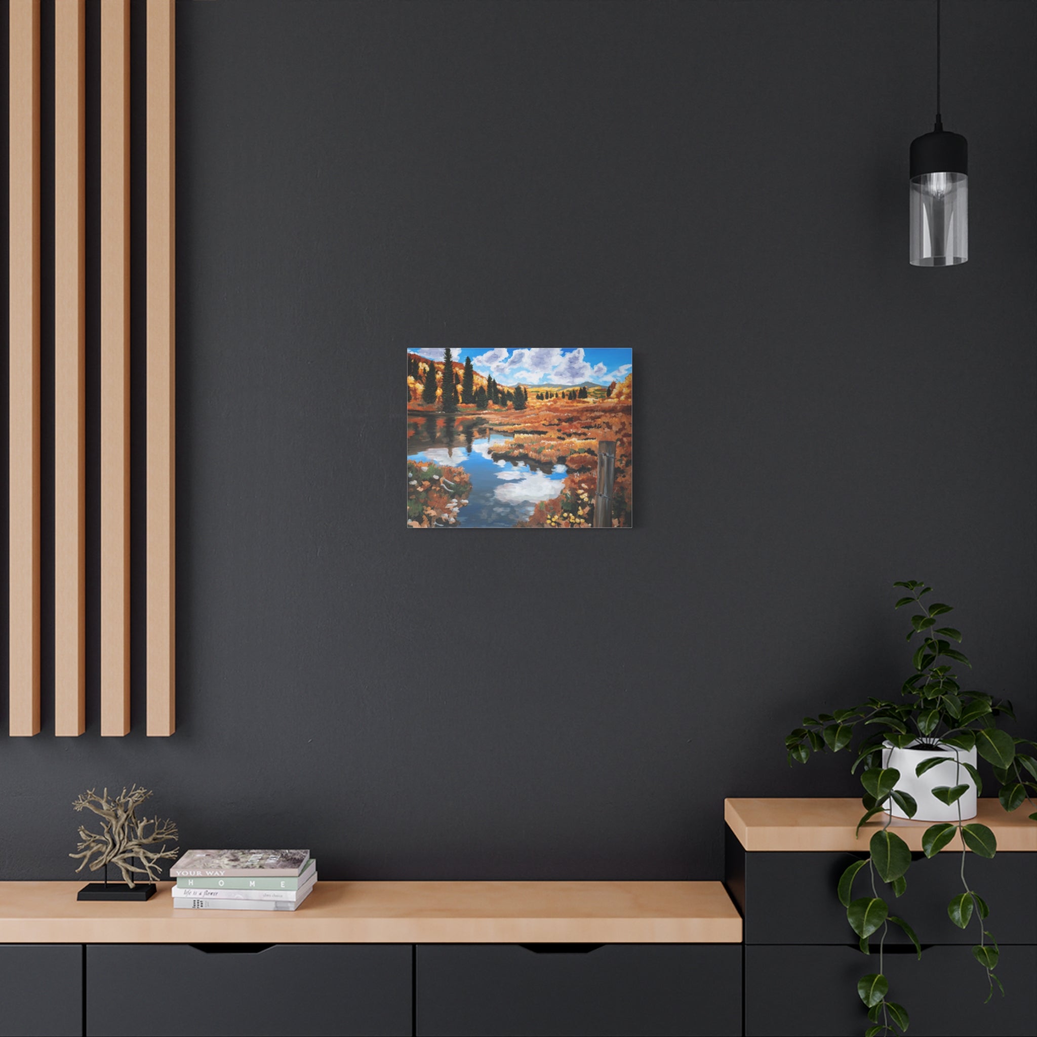 Autumn River Landscape Canvas Print – Stretched Matte Wall Art